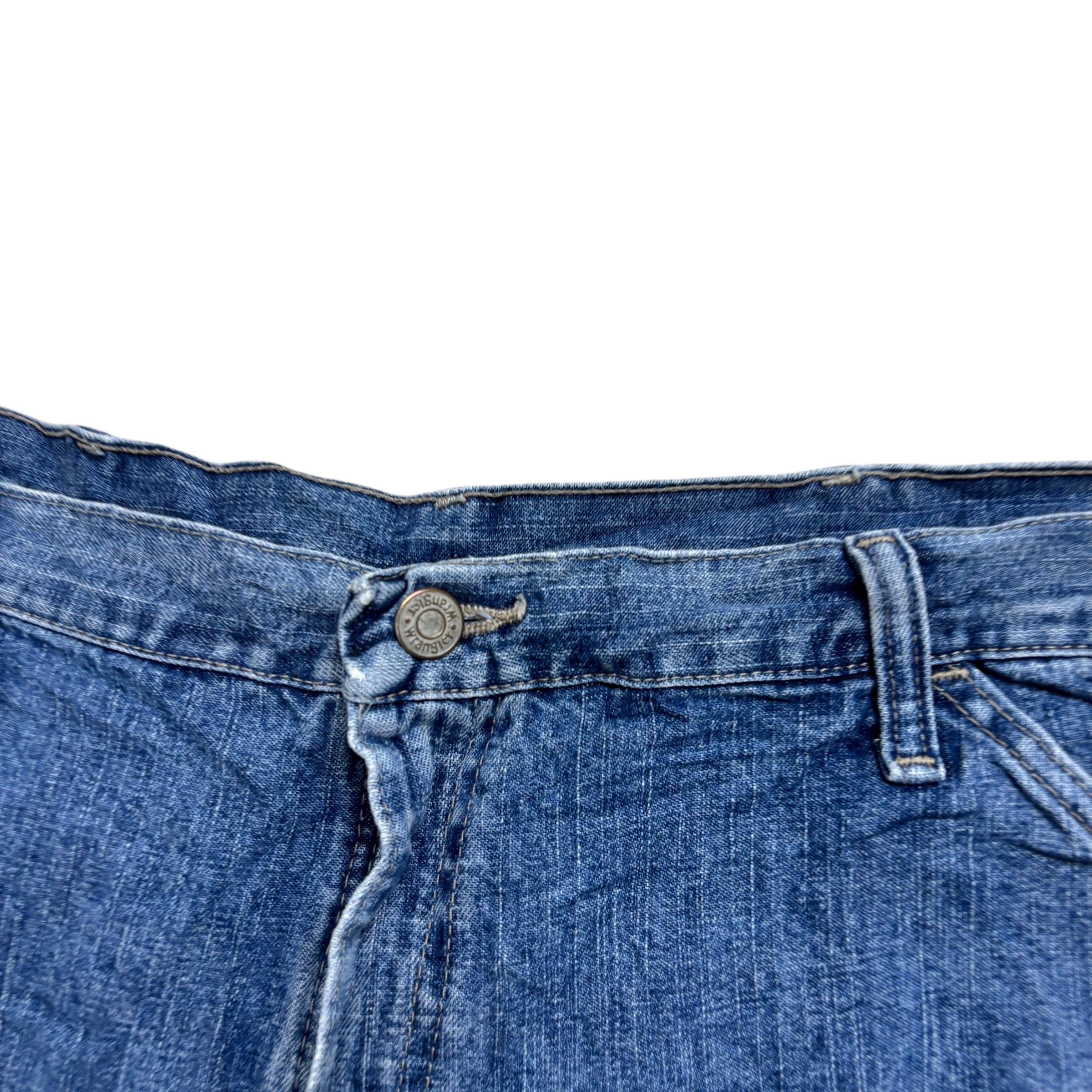 Wrangler Baggy Jorts W38 Mens Mid Blue Denim Shorts Relax Vintage Carpenter (E)