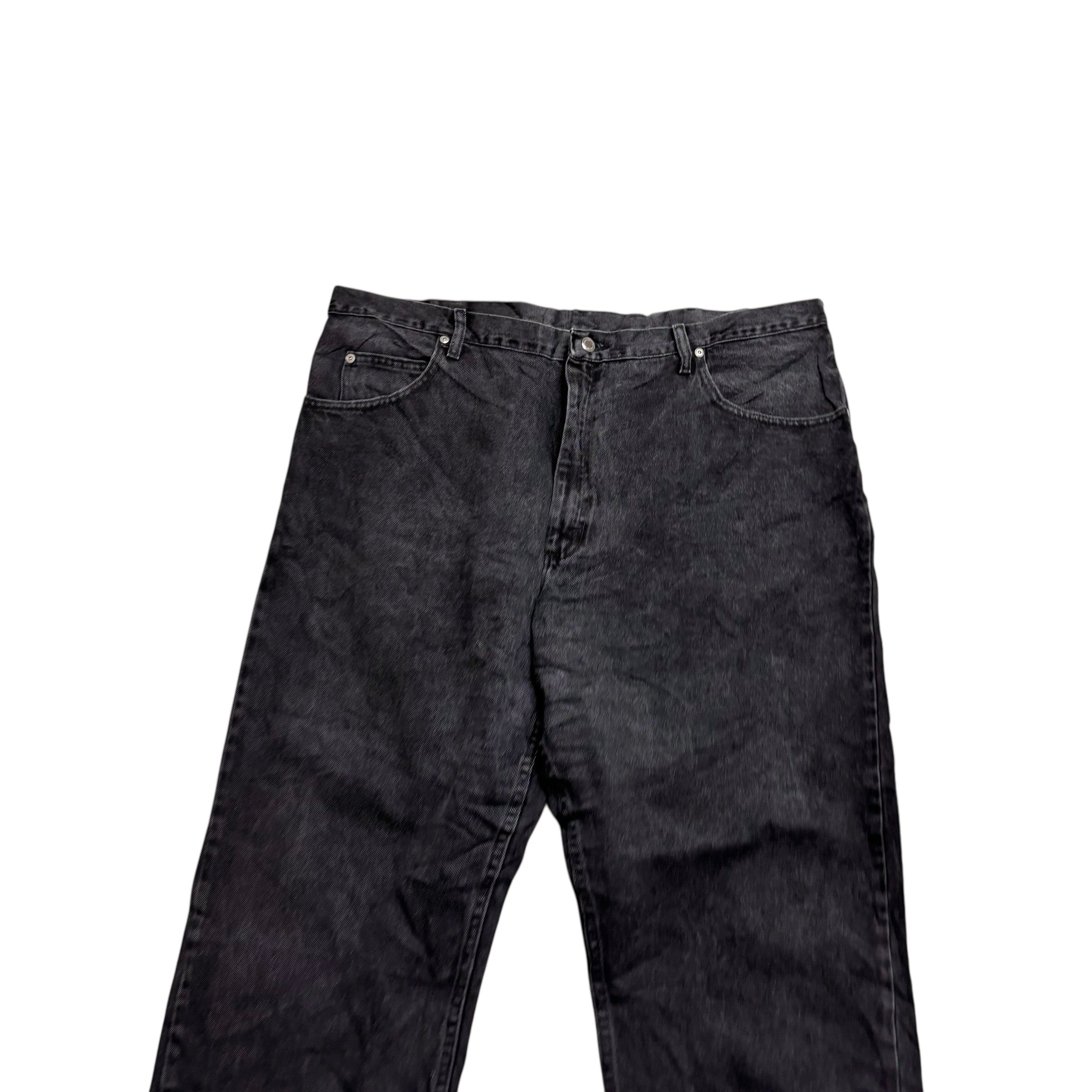 Wrangler Jeans W42 L30 Mens Black Relaxed Straight Fit Denim (F)