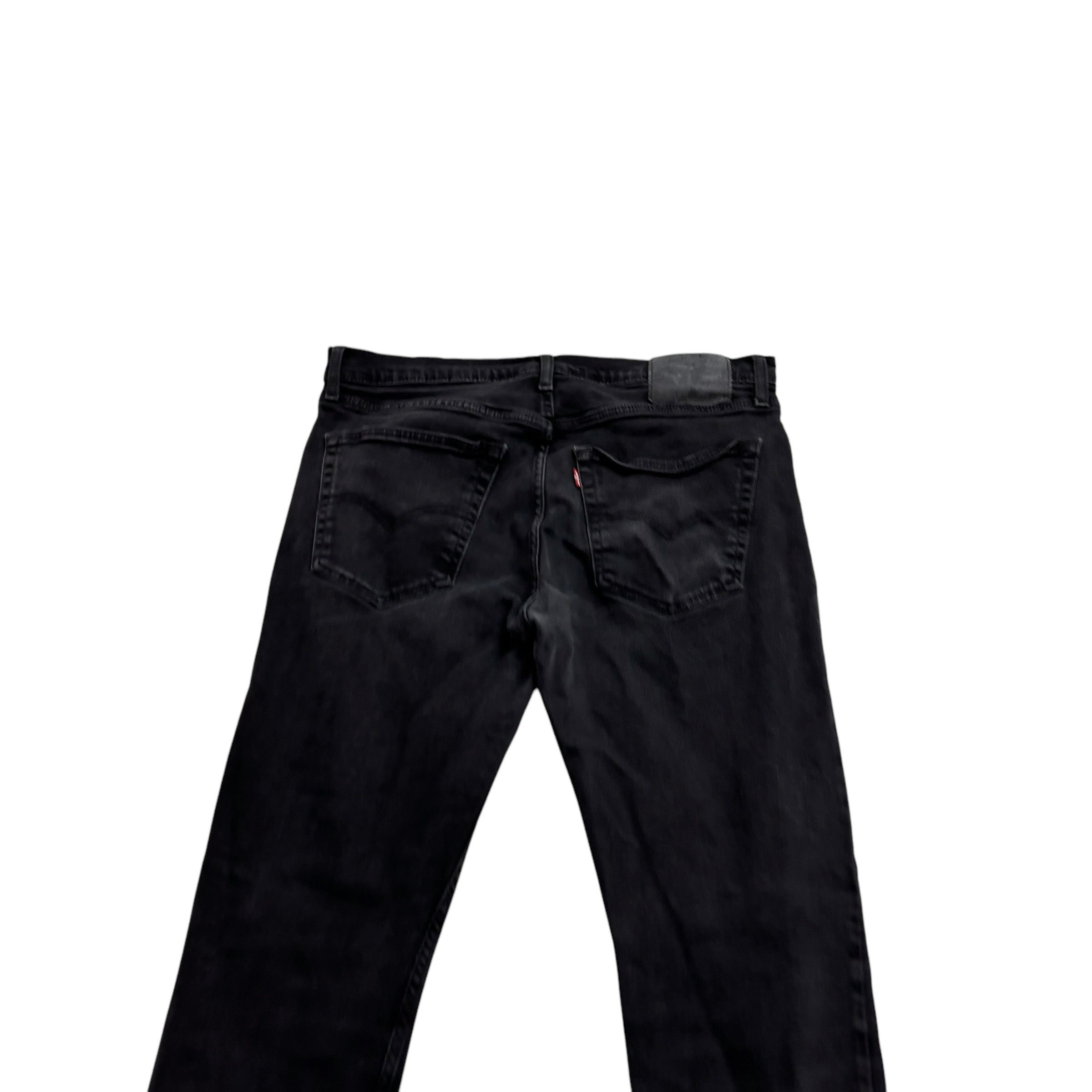 Levis 502 Jeans W36 L31 Mens Black Regular Tapered Fit Stretch Denim