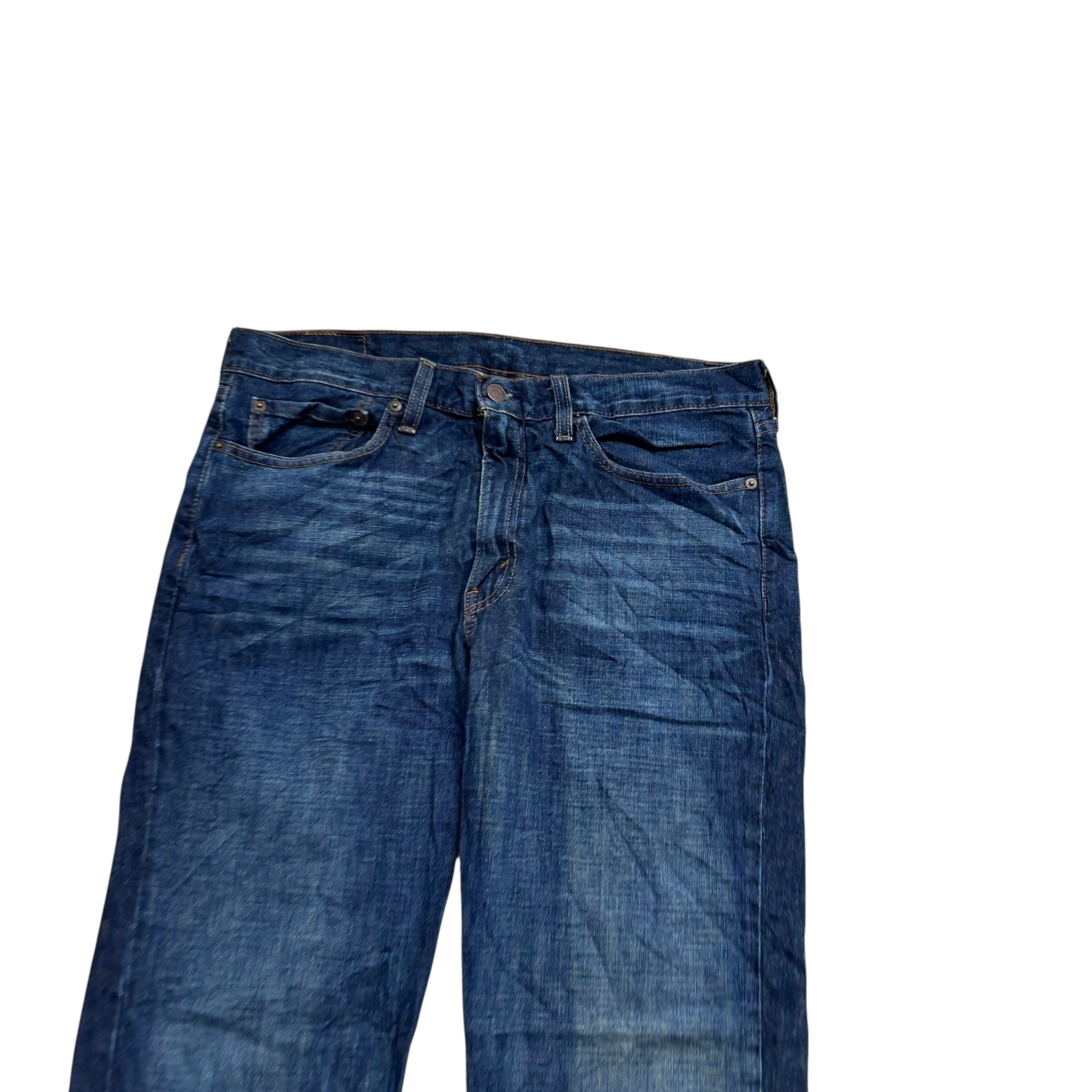 Levis 514 Jeans W34 L30 Mens Dark Blue Regular Straight Fit Denim (E)