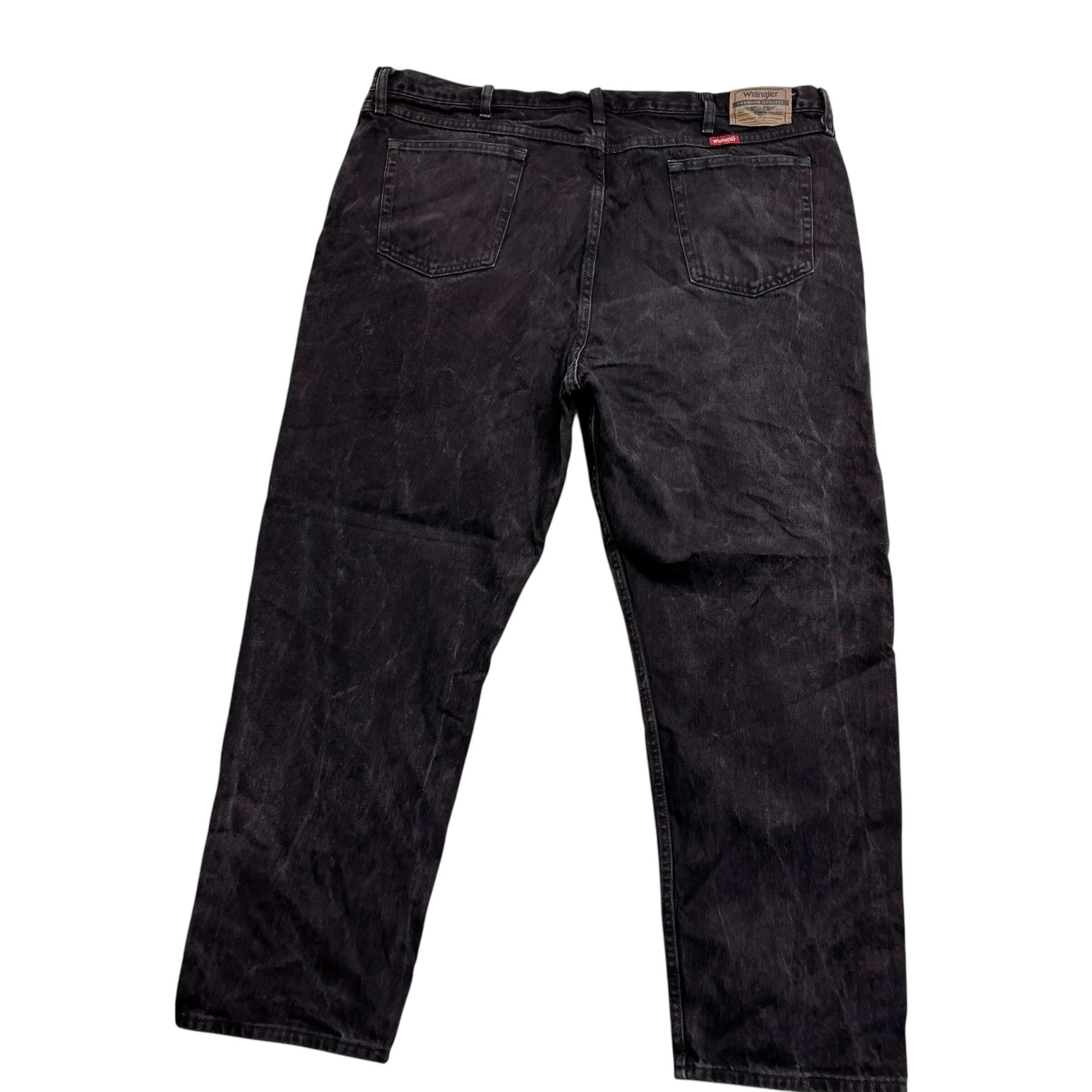 Wrangler Jeans W44 L30 Mens Black Relaxed Straight Fit Baggy Denim (E)