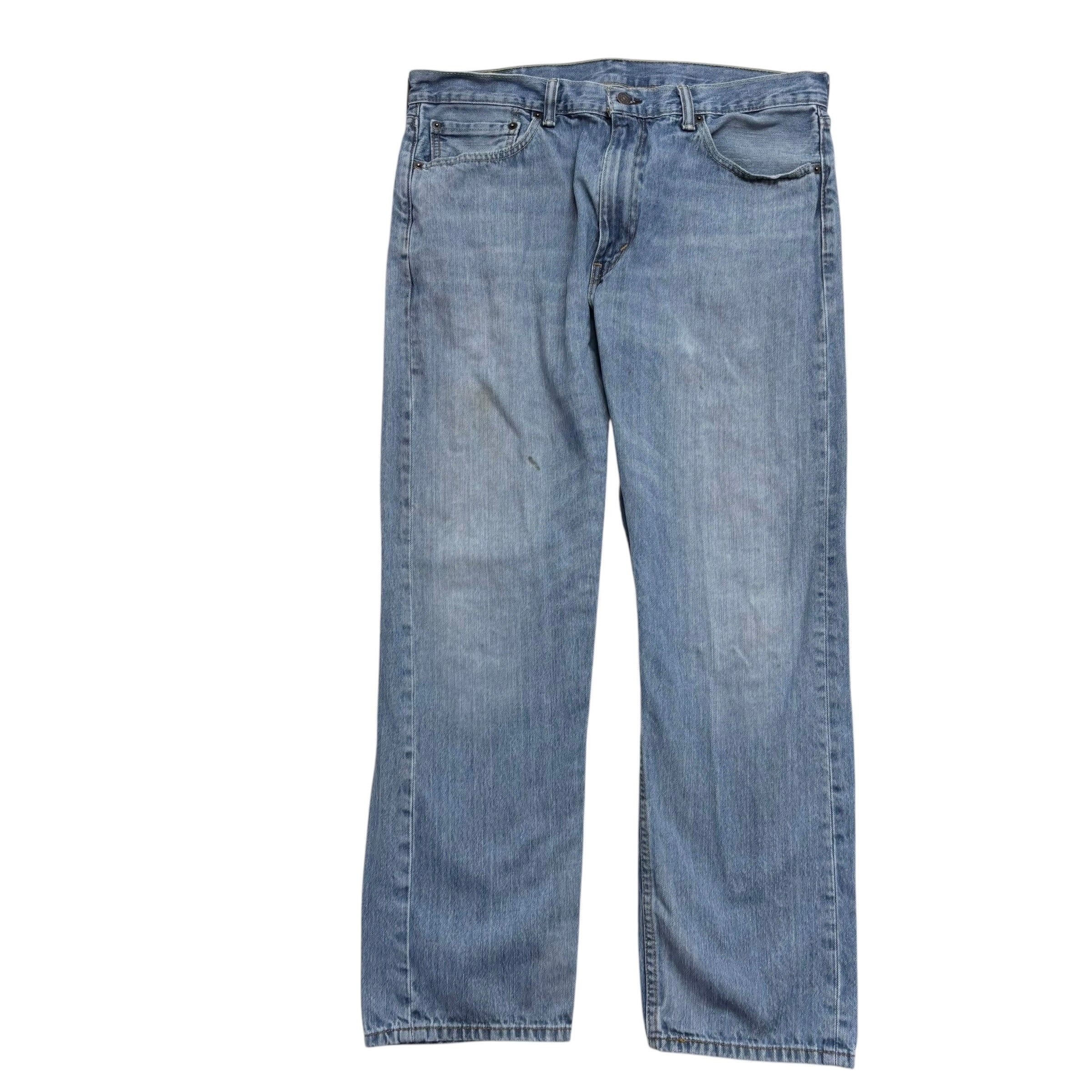 Levis 505 Jeans W36 L30 Mens Light Blue Regular Straight Fit Denim (F)