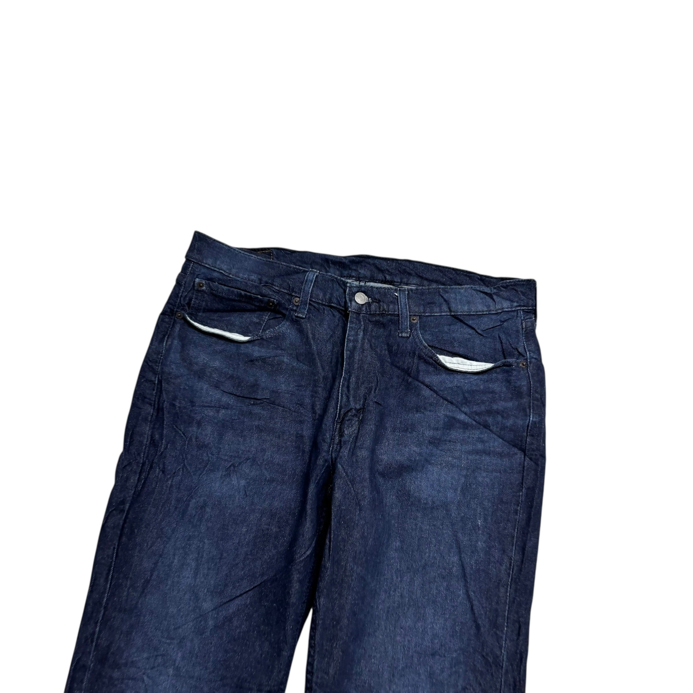 Levis 514 Jeans W36 L34 Mens Dark Blue Regular Straight Fit Stretch Denim (E)