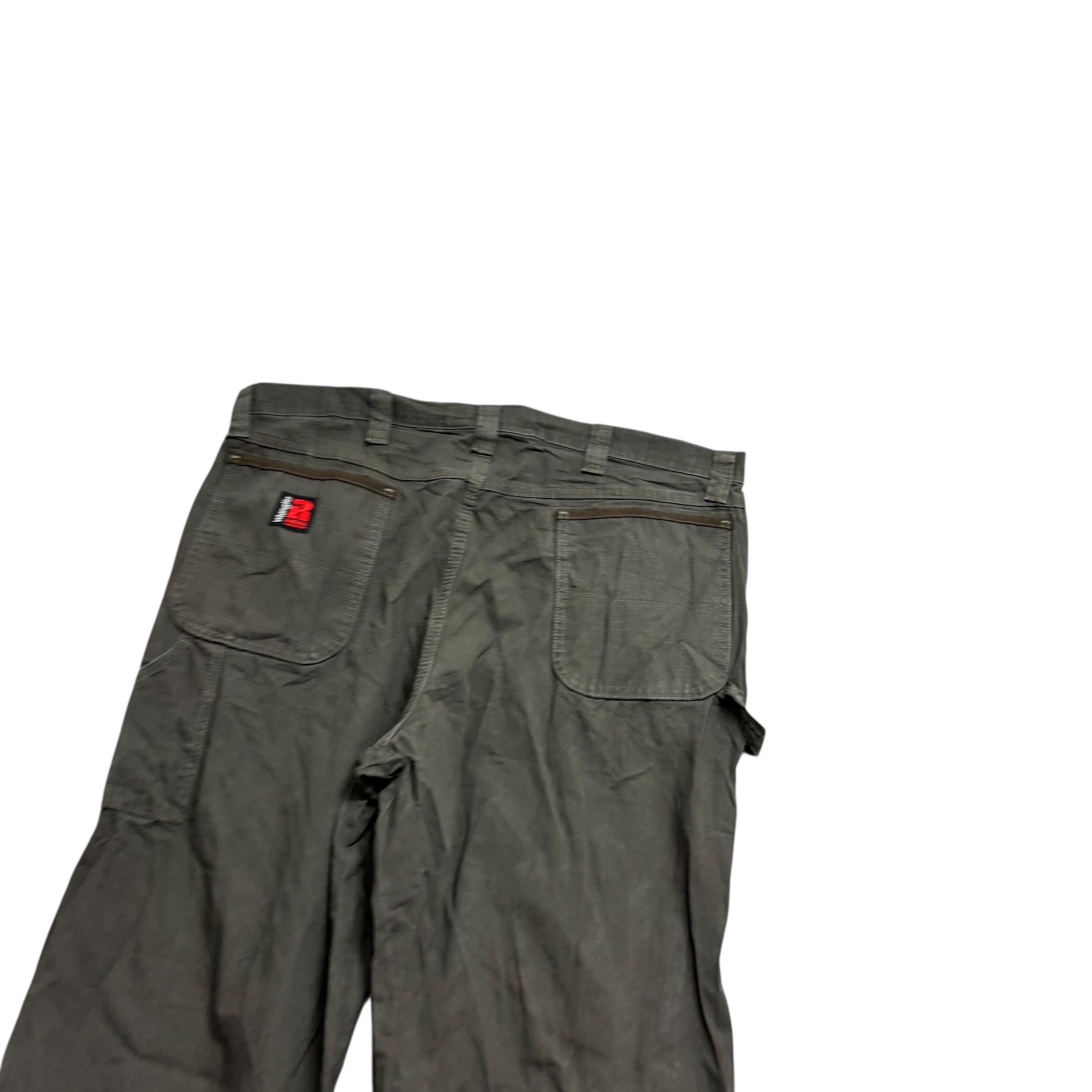 Wrangler Carpenter Trousers W40 L36 Mens Green Relaxed Baggy Fit Pants (E)