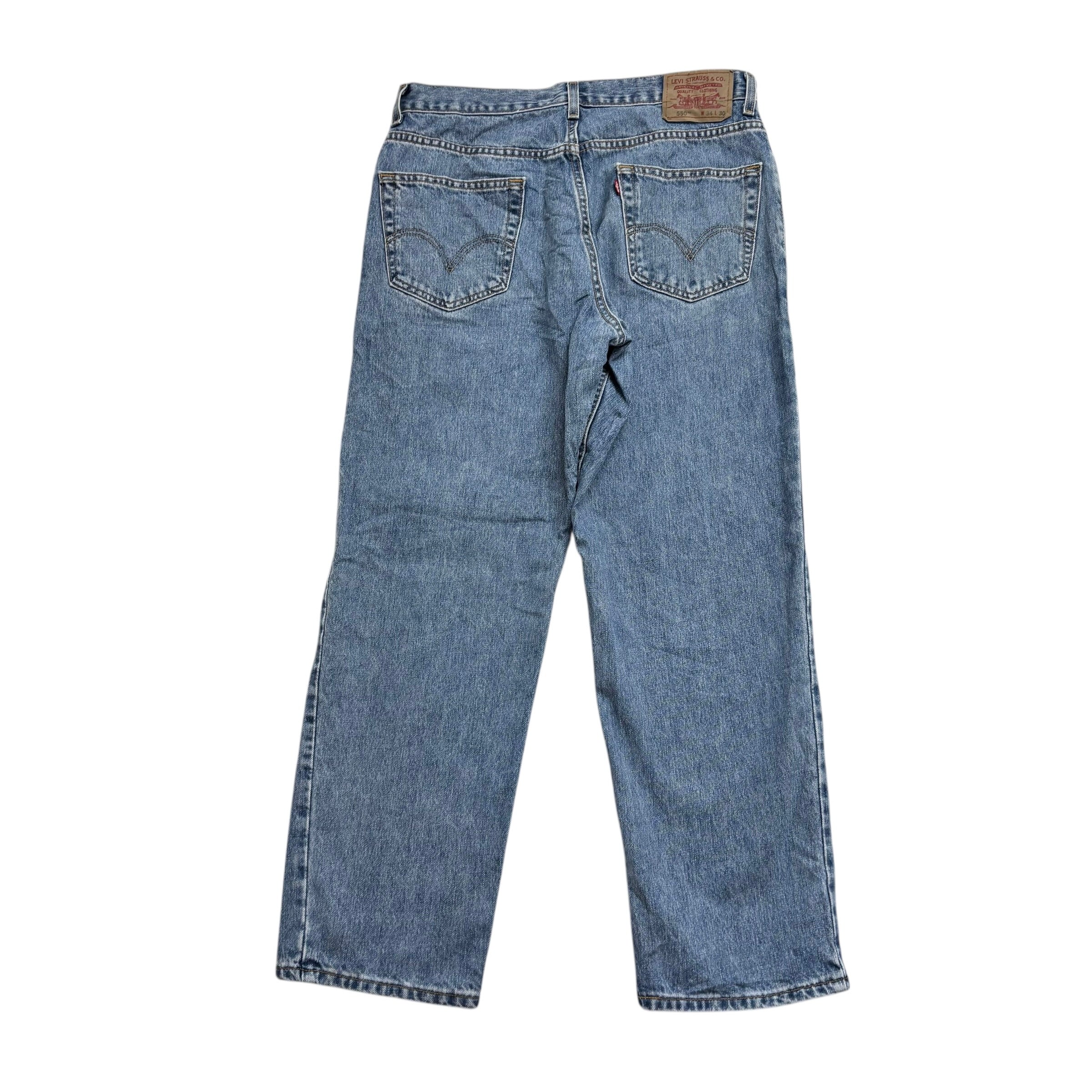 Levis 550 Jeans W34 L30 Mens Light Blue Baggy Relaxed Straight Vintage Denim (E)
