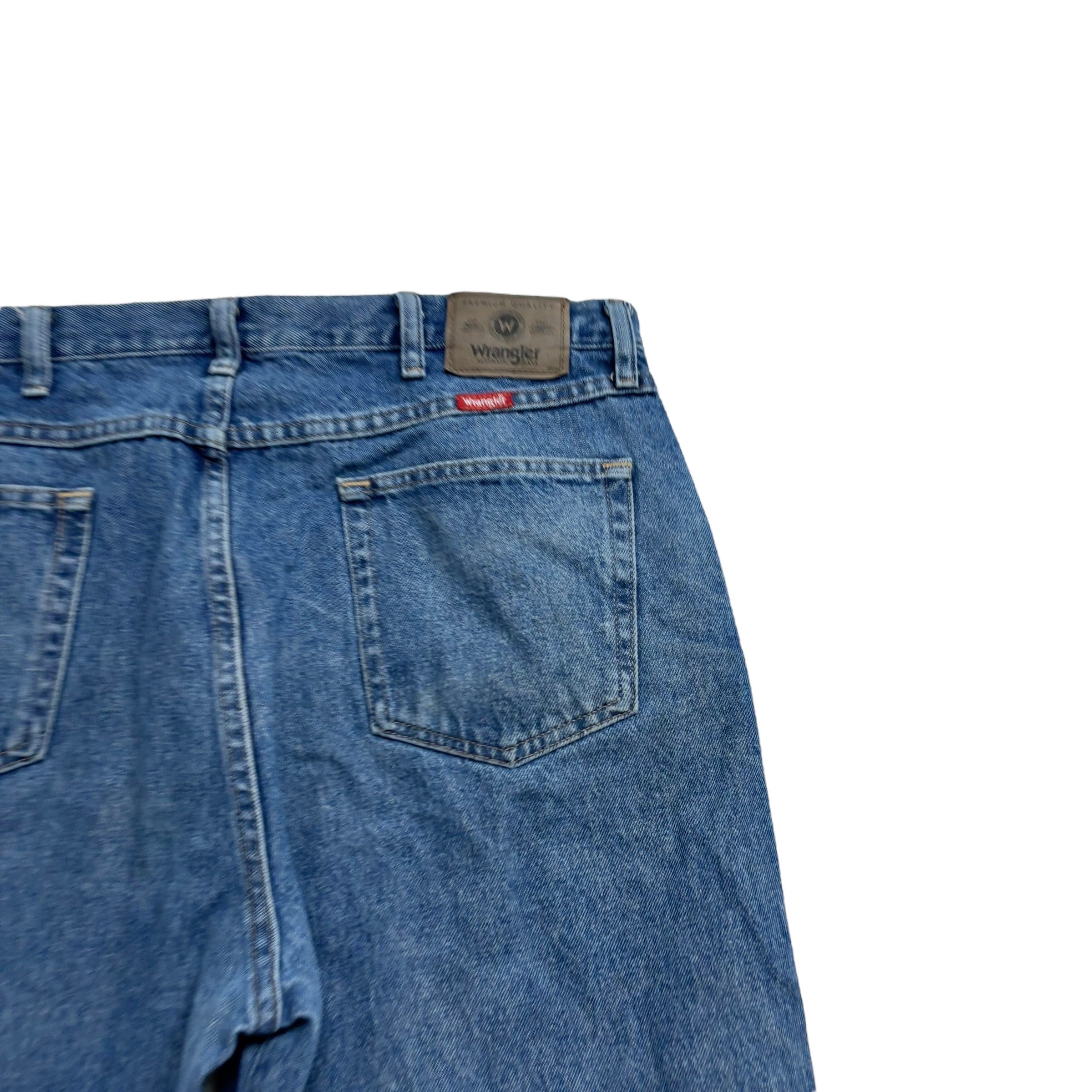 Wrangler Jeans W38 L32 Mens Mid Blue Regular Straight Fit Denim