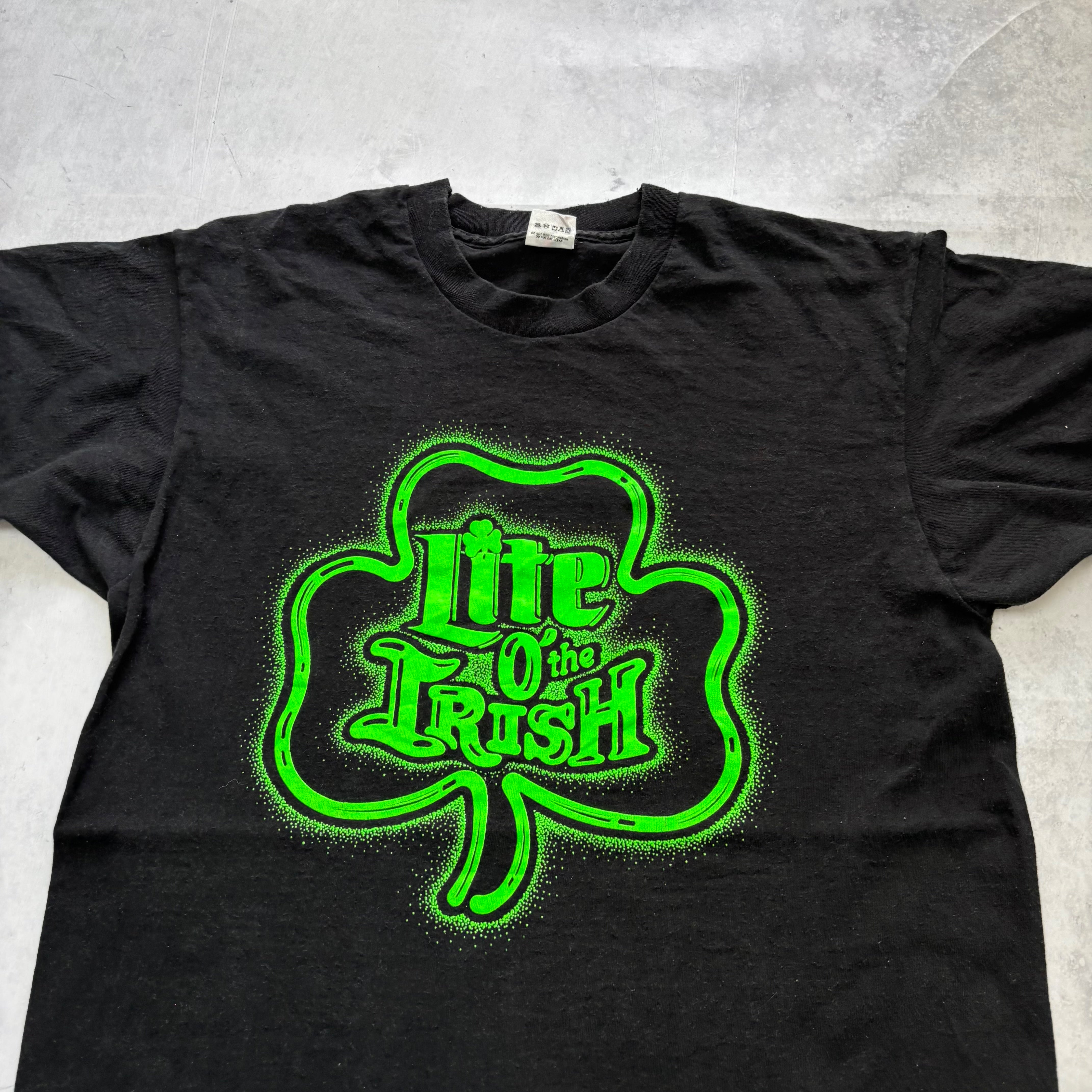 Vintage T Shirt Mens Large Black Single Stitch Graphic Print 90s