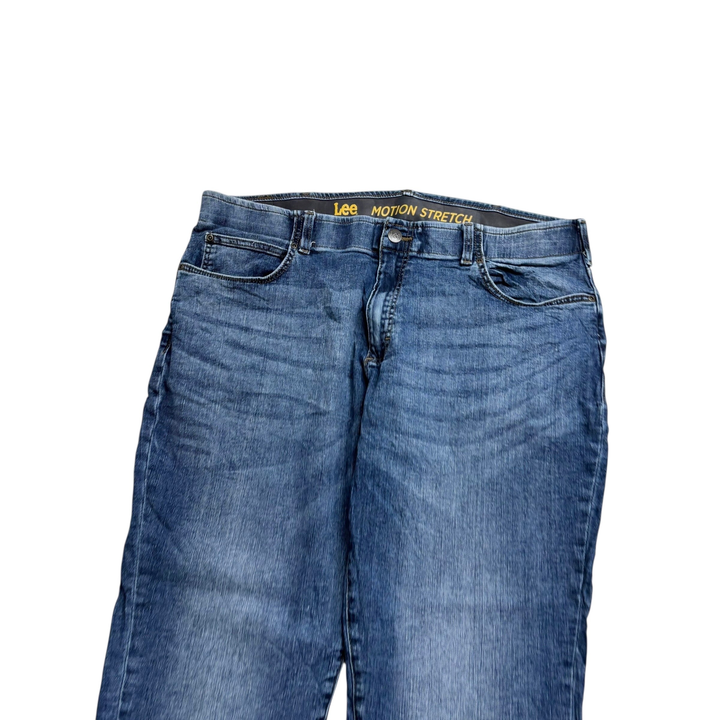 Lee Jeans W40 L29 Mens Mid Blue Regular Tapered Fit Stretch Denim (E)