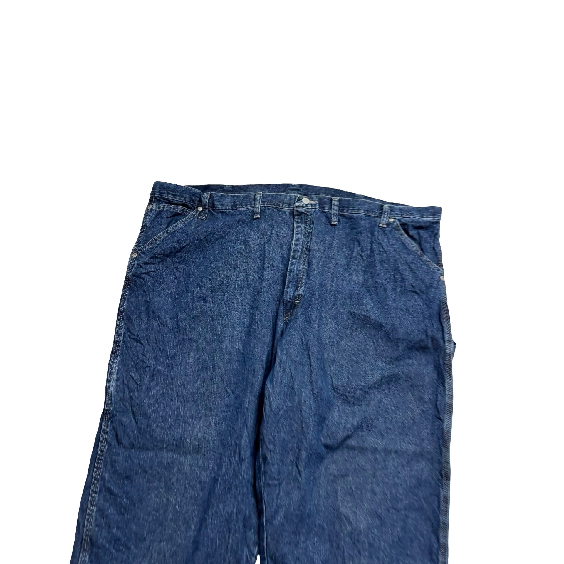 Wrangler Carpenter Jeans W48 L29 Mens Dark Blue Relaxed Fit Denim (E)