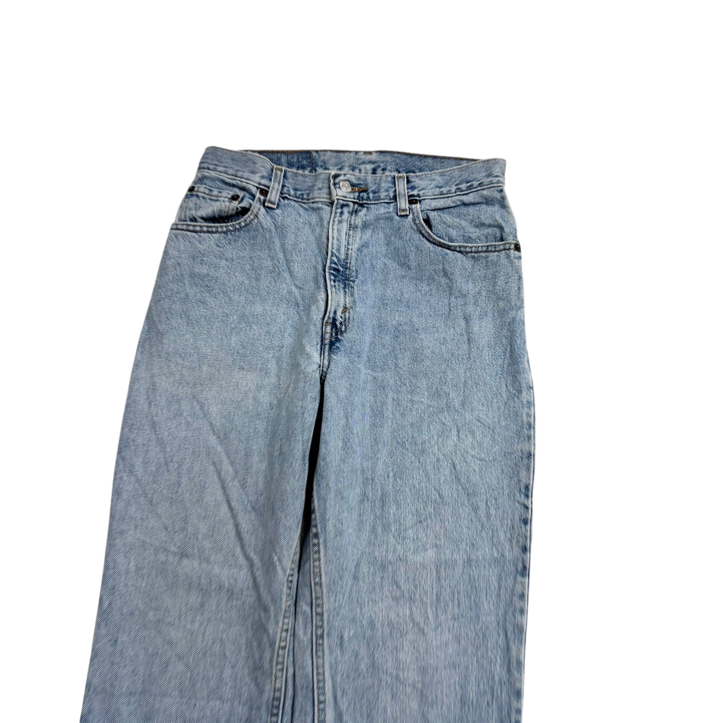 Levis 550 Jeans W29 L32 Womens Light Blue Relaxed Taper Mom Vintage Denim (E)