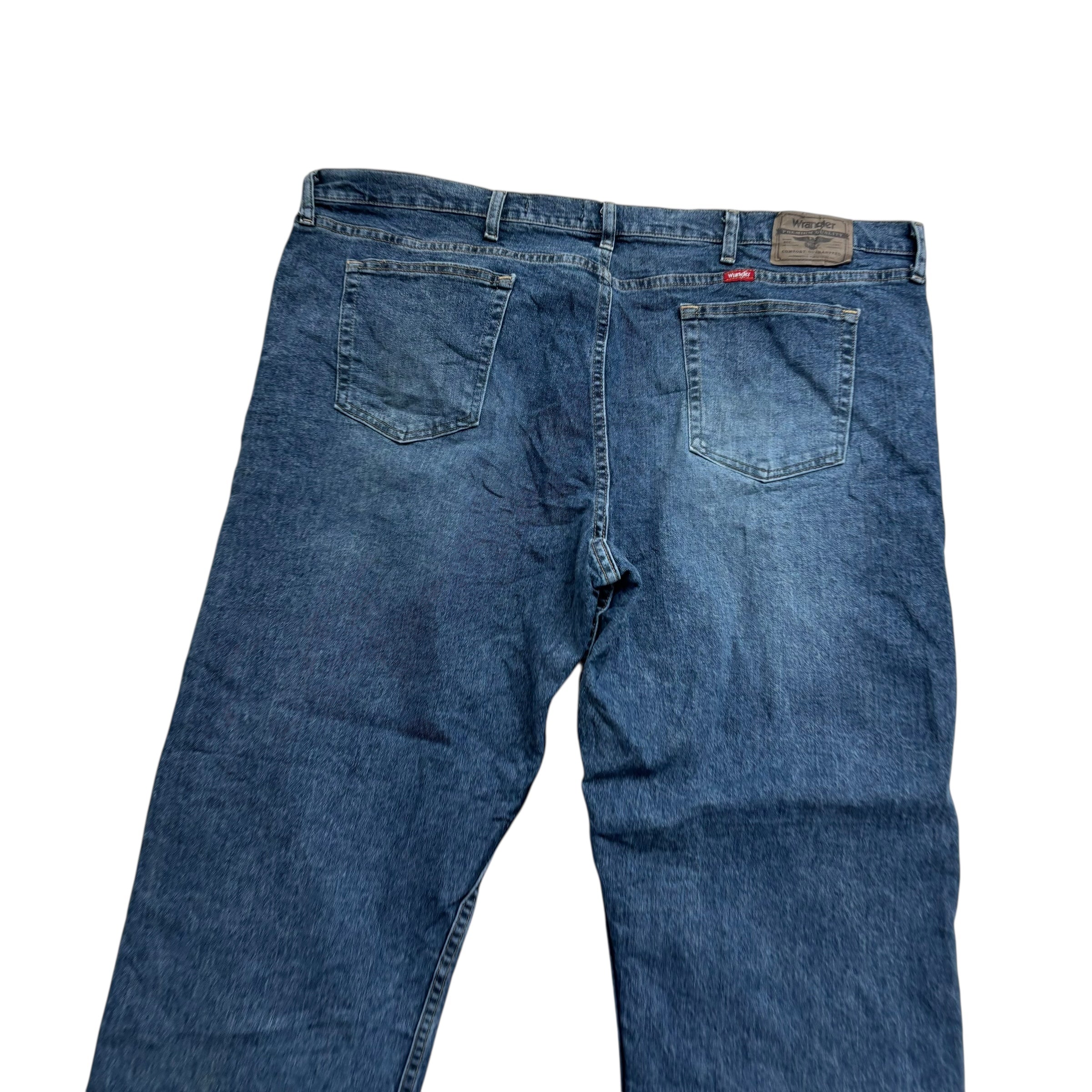 Wrangler Jeans W44 L30 Mens Dark Blue Relaxed Straight Fit Stretch Denim (E)