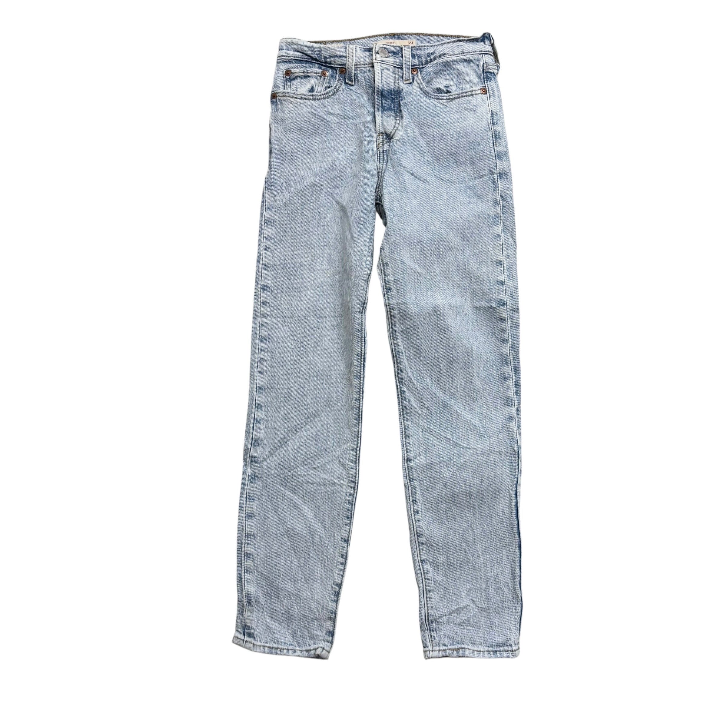 Levis Wedgie Jeans W24 L27 Womens Regular Fit Light Blue Stretch Denim (E)