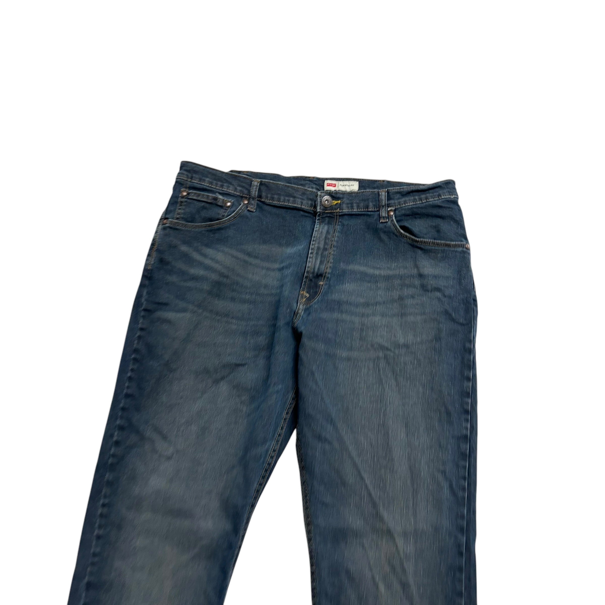 Wrangler Jeans W38 L30 Mens Dark Blue Athletic Fit Stretch Denim (E)