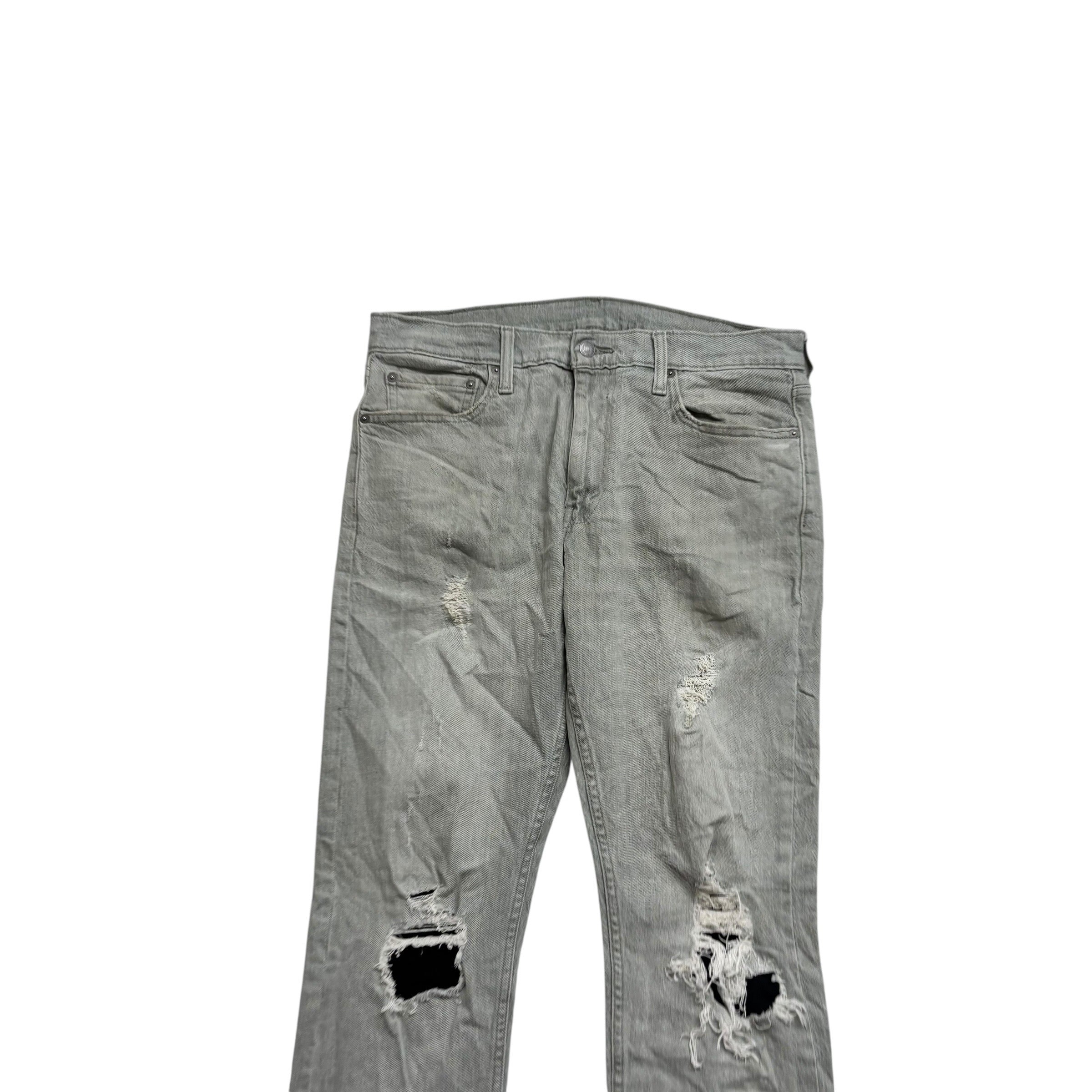 Levis 512 Jeans W33 L32 Mens Green Slim Tapered Fit Stretch Distressed