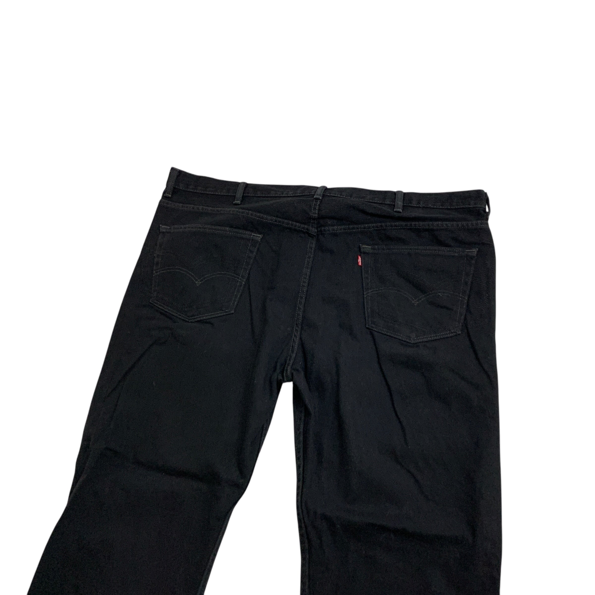 Levis 505 Jeans W48 L32 Mens Black Regular Straight Fit Denim