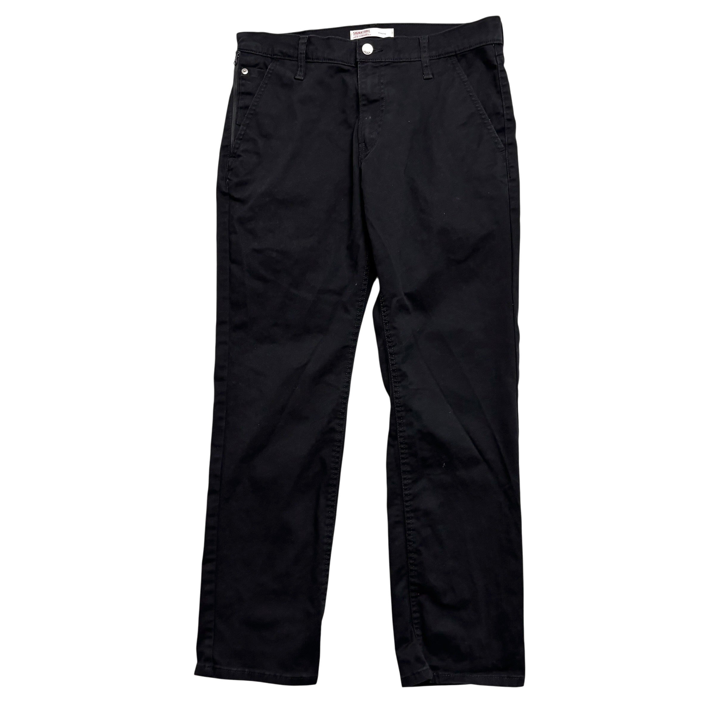 Levis Signature Trousers W32 L30 Mens Black Athletic Tapered Stretch (E)
