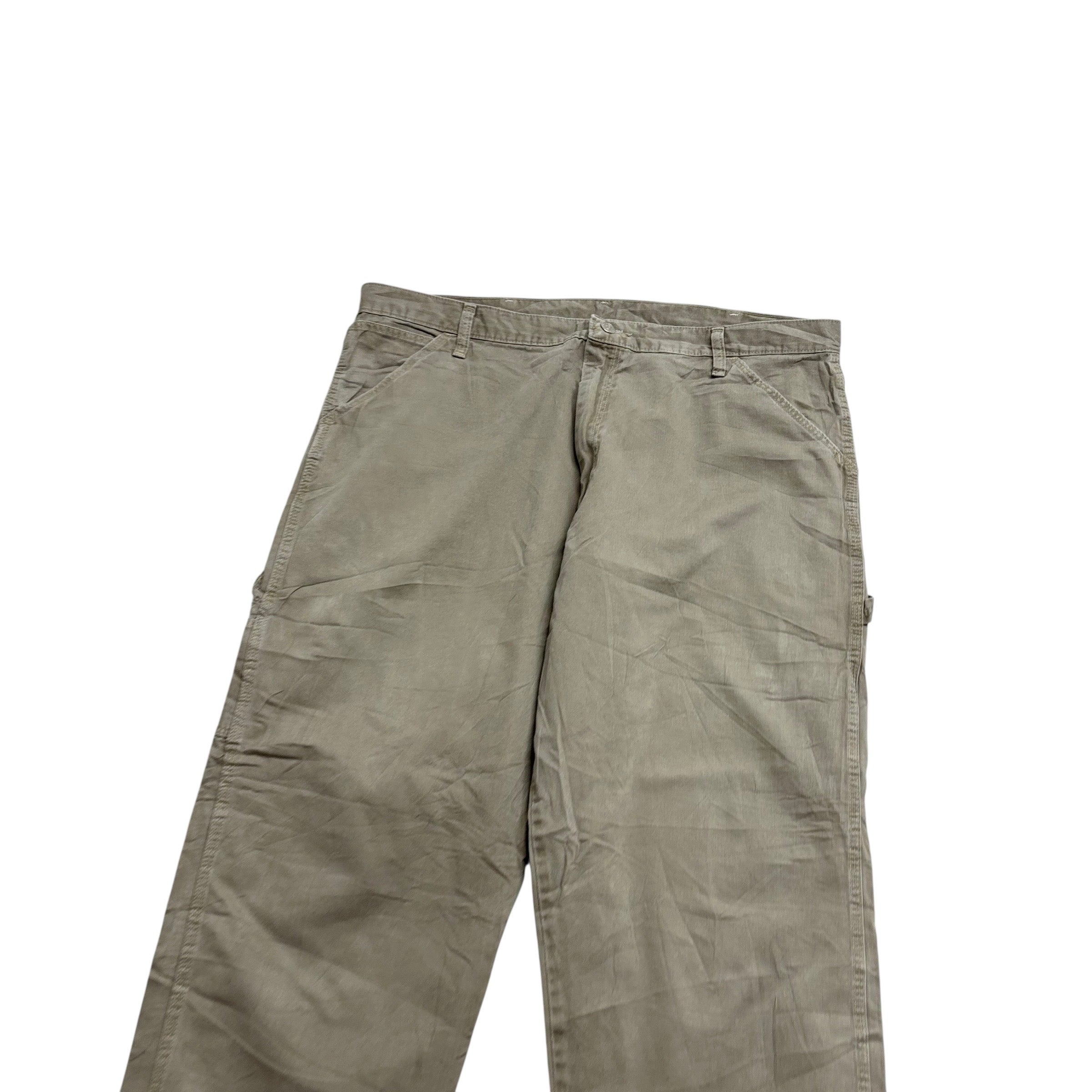 Wrangler Carpenter Pants W40 L30 Mens Grey Relaxed Straight Fit Trousers (E)