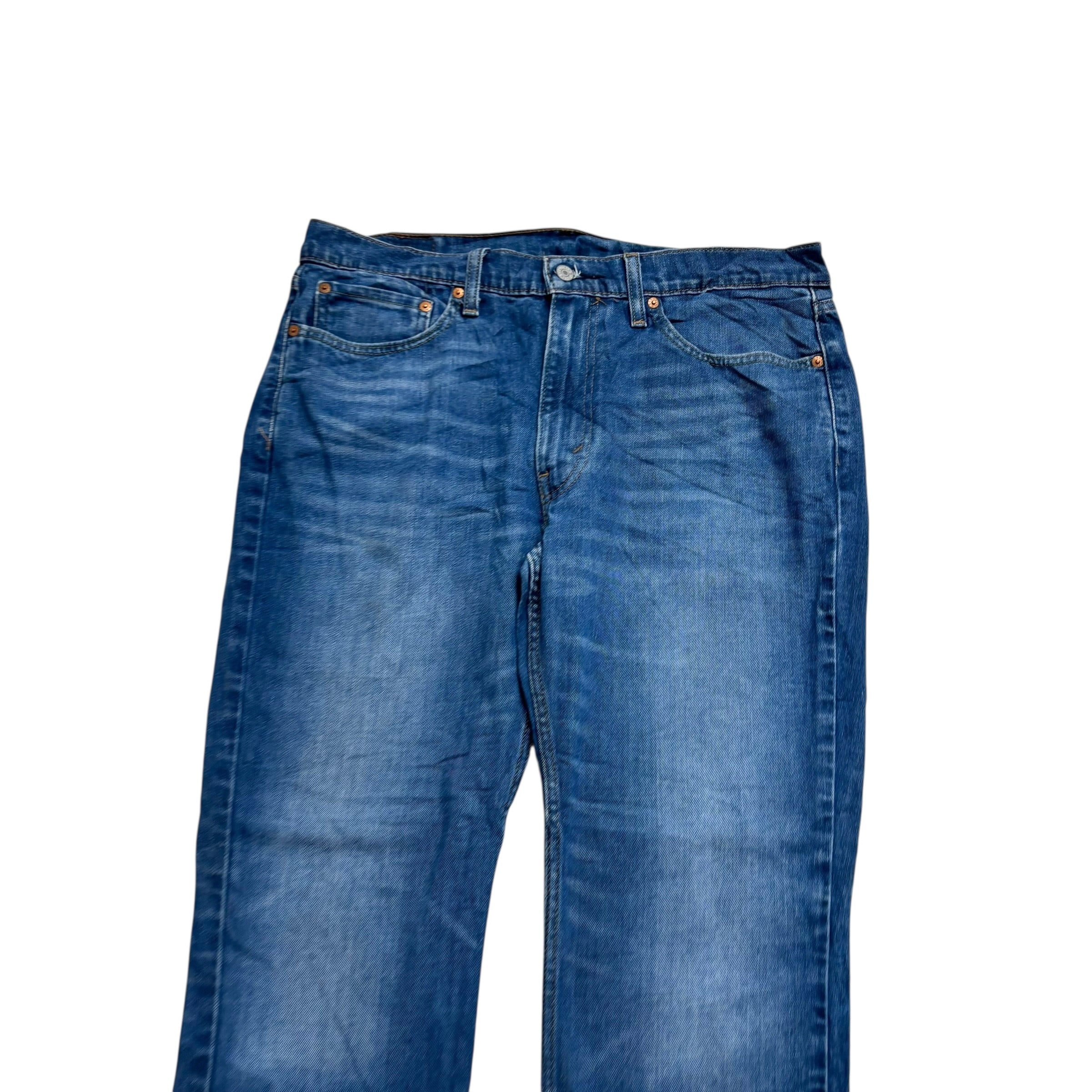 Levis 514 Jeans W36 L30 Mens Navy Blue Regular Straight Fit Stretch Denim (E)