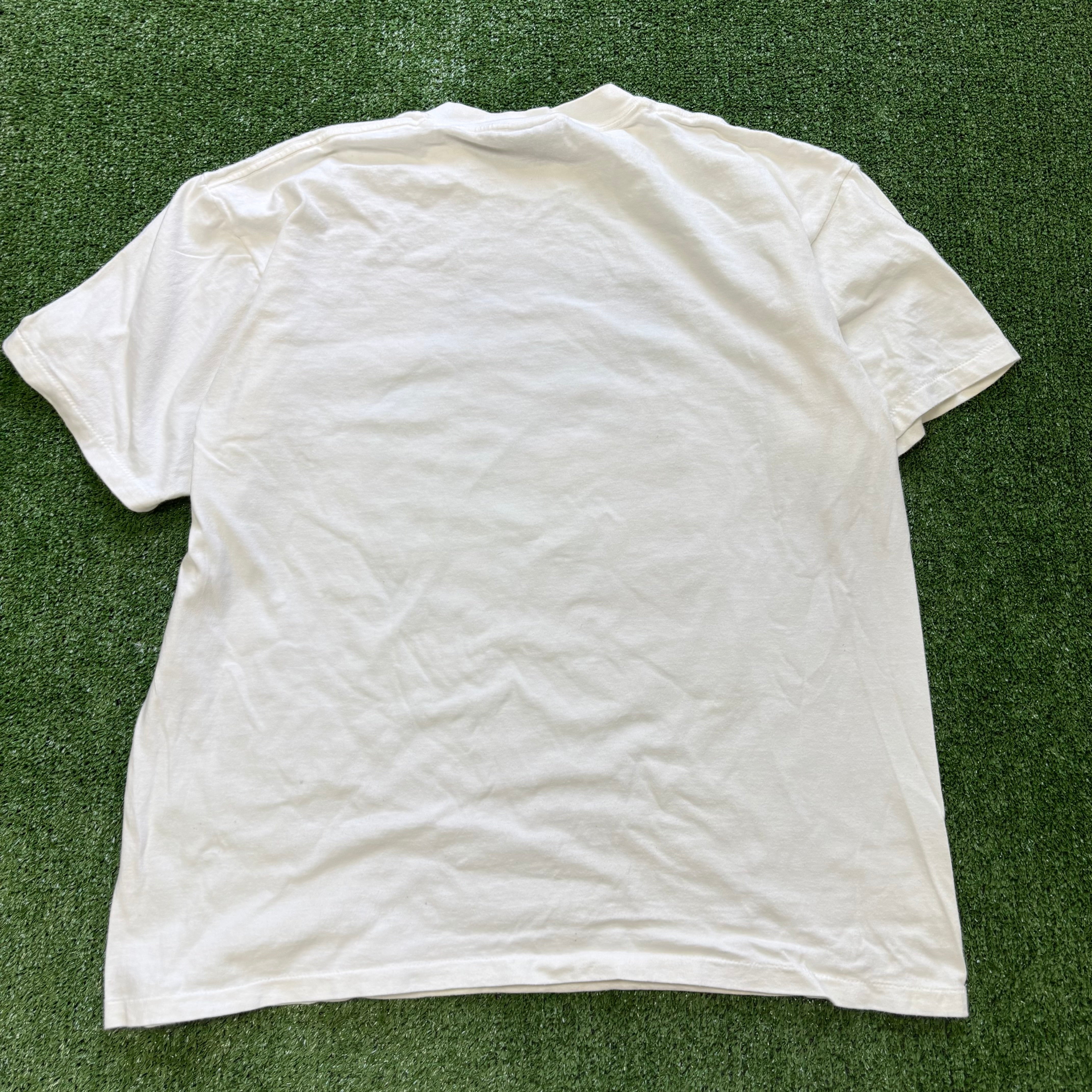 Vintage T Shirt Mens Large White Single Stitch Graphic Print 90s Nature