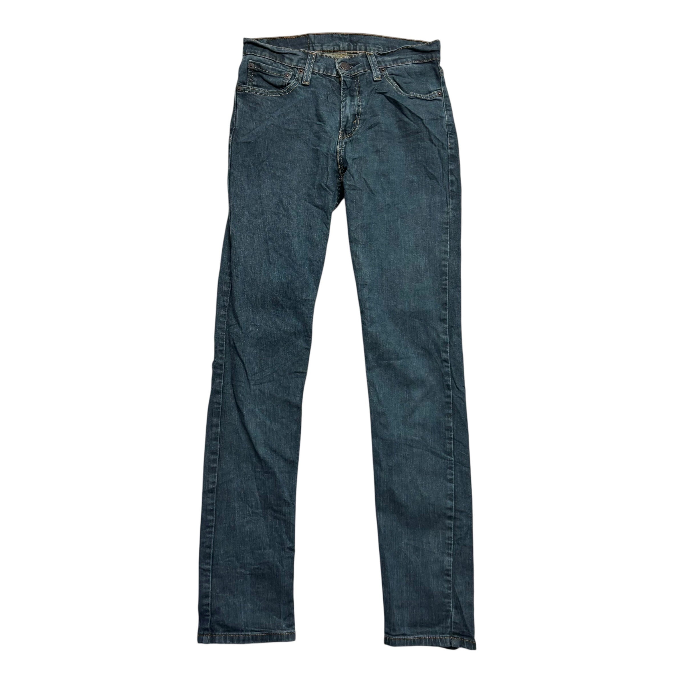 Levis 511 Jeans W28 L32 Mens Dark Blue Slim Fit Stretch Denim (E)