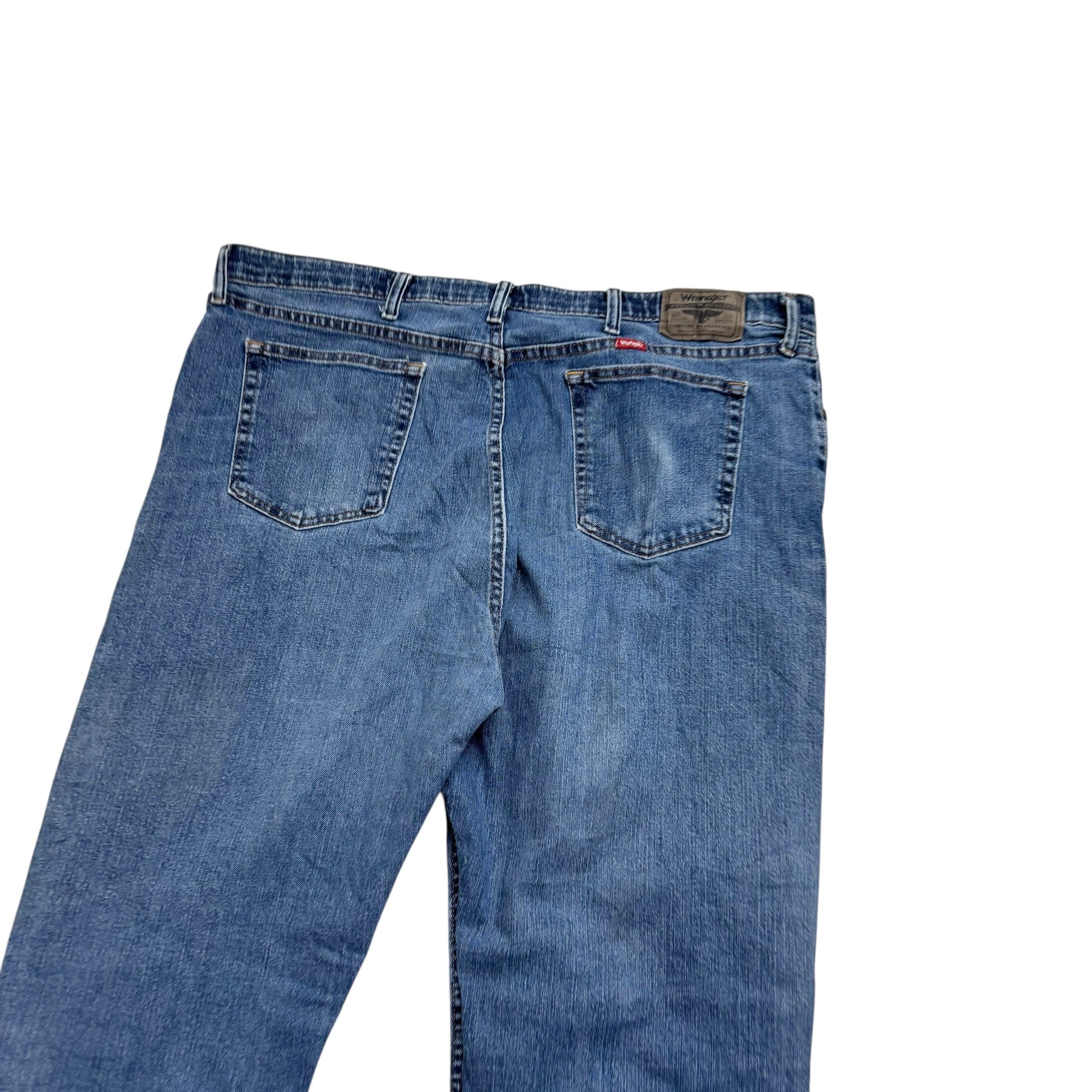 Wrangler Jeans W42 L32 Mens Mid Blue Regular Straight Fit Stretch Denim (F)