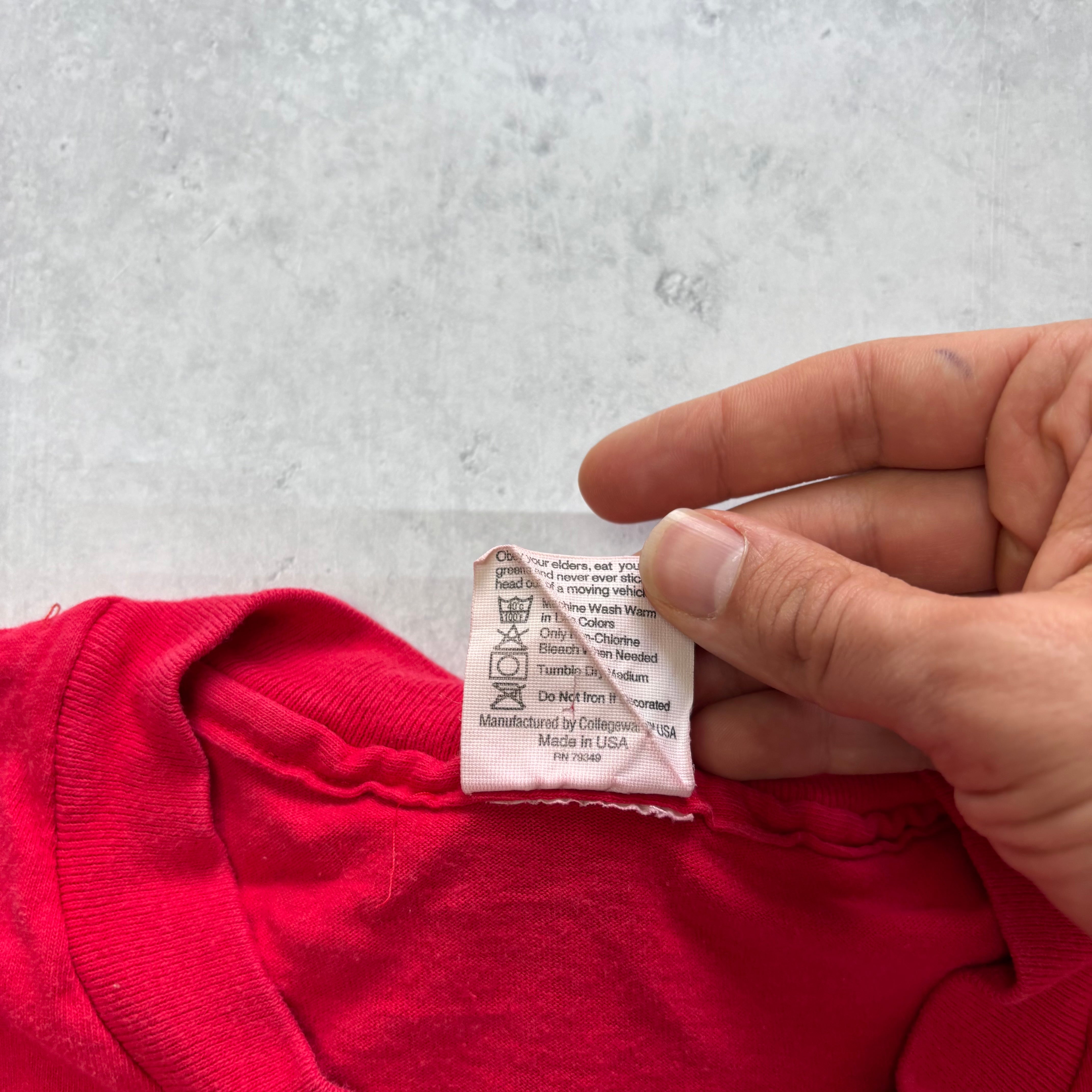 Vintage T Shirt Mens Large Red Single Stitch Graphic Print 90s Cartoon