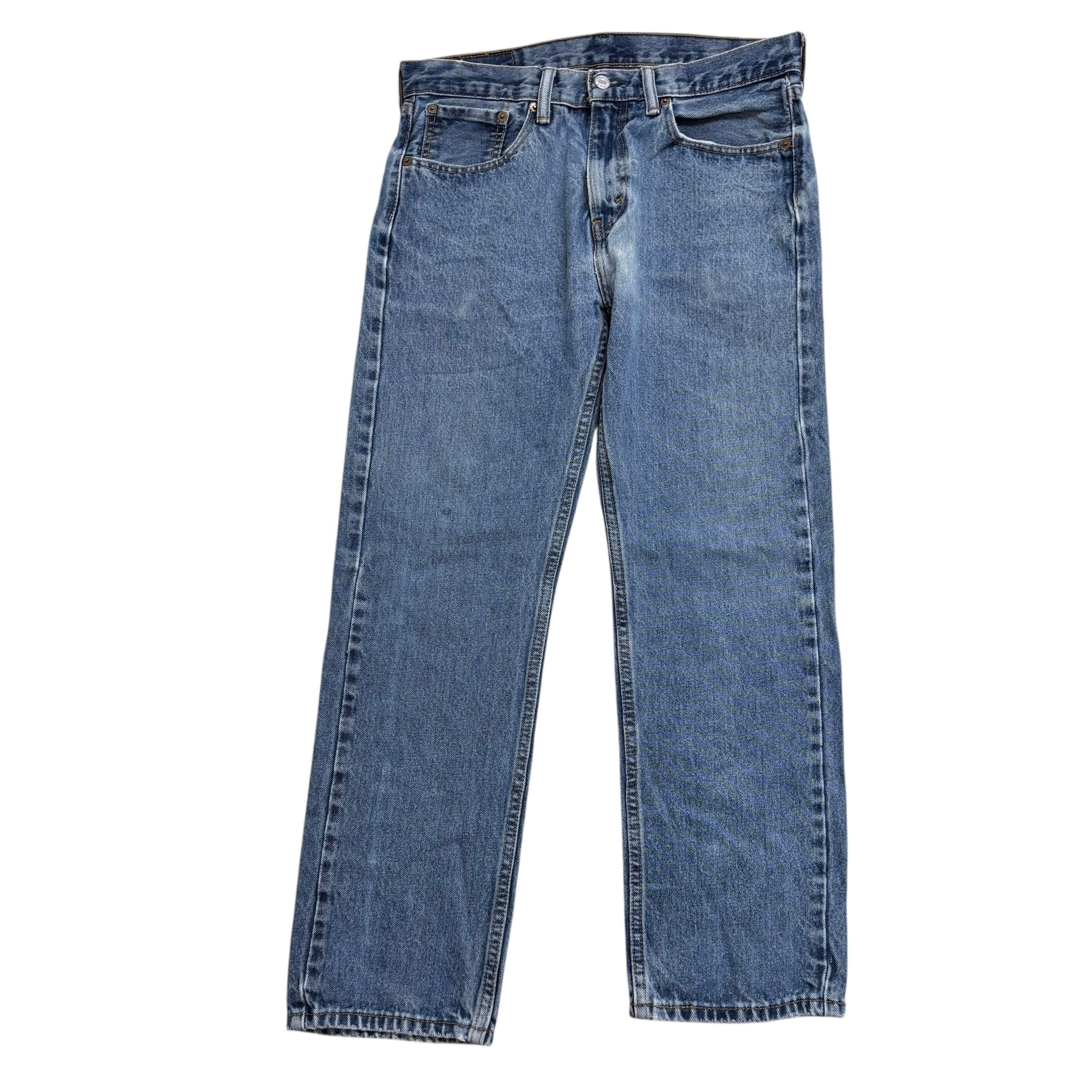 Levis 505 Jeans W32 L29 Mens Mid Blue Regular Straight Fit Denim