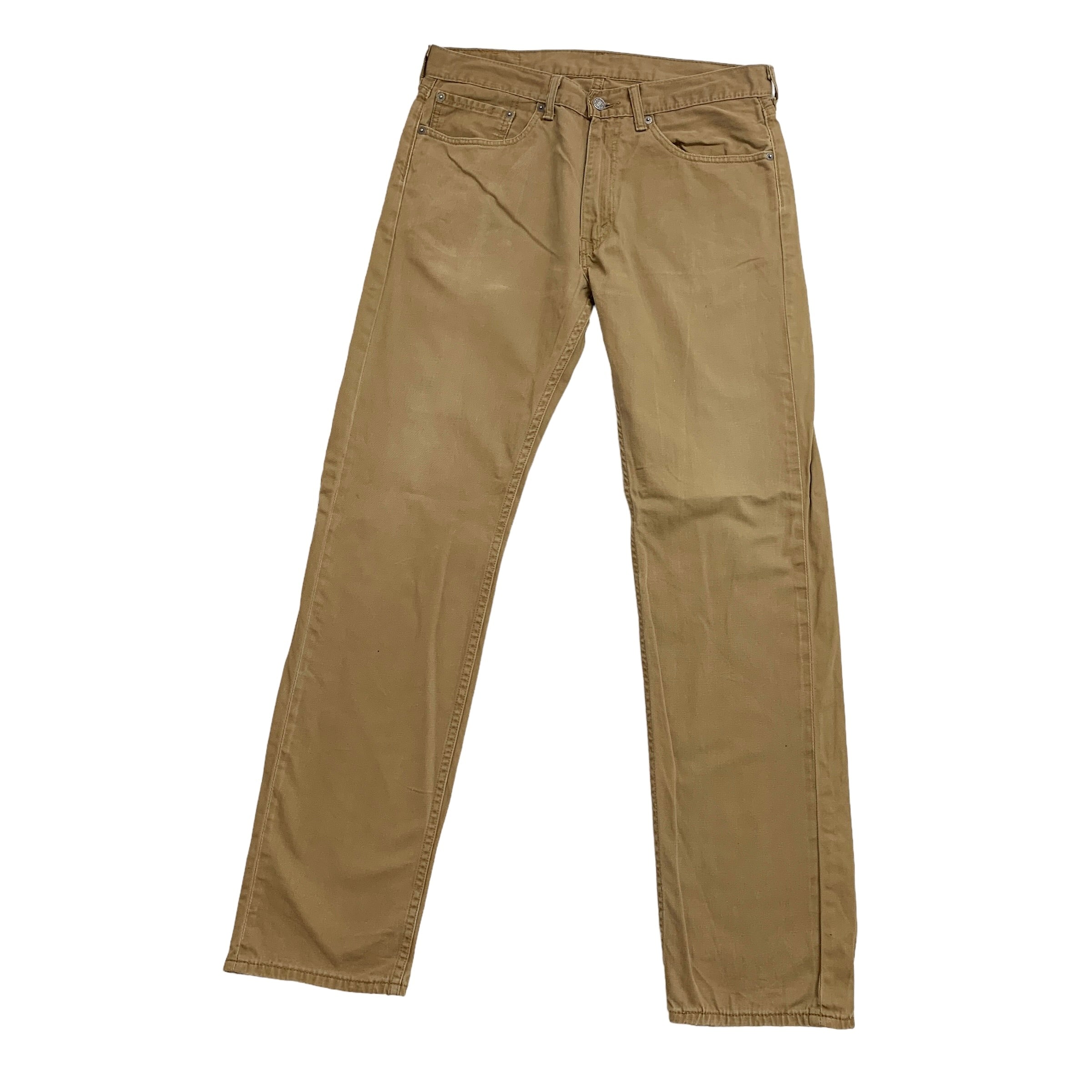 Levis 505 Trousers W34 L34 Mens Green Regular Straight Fit Cotton Pants