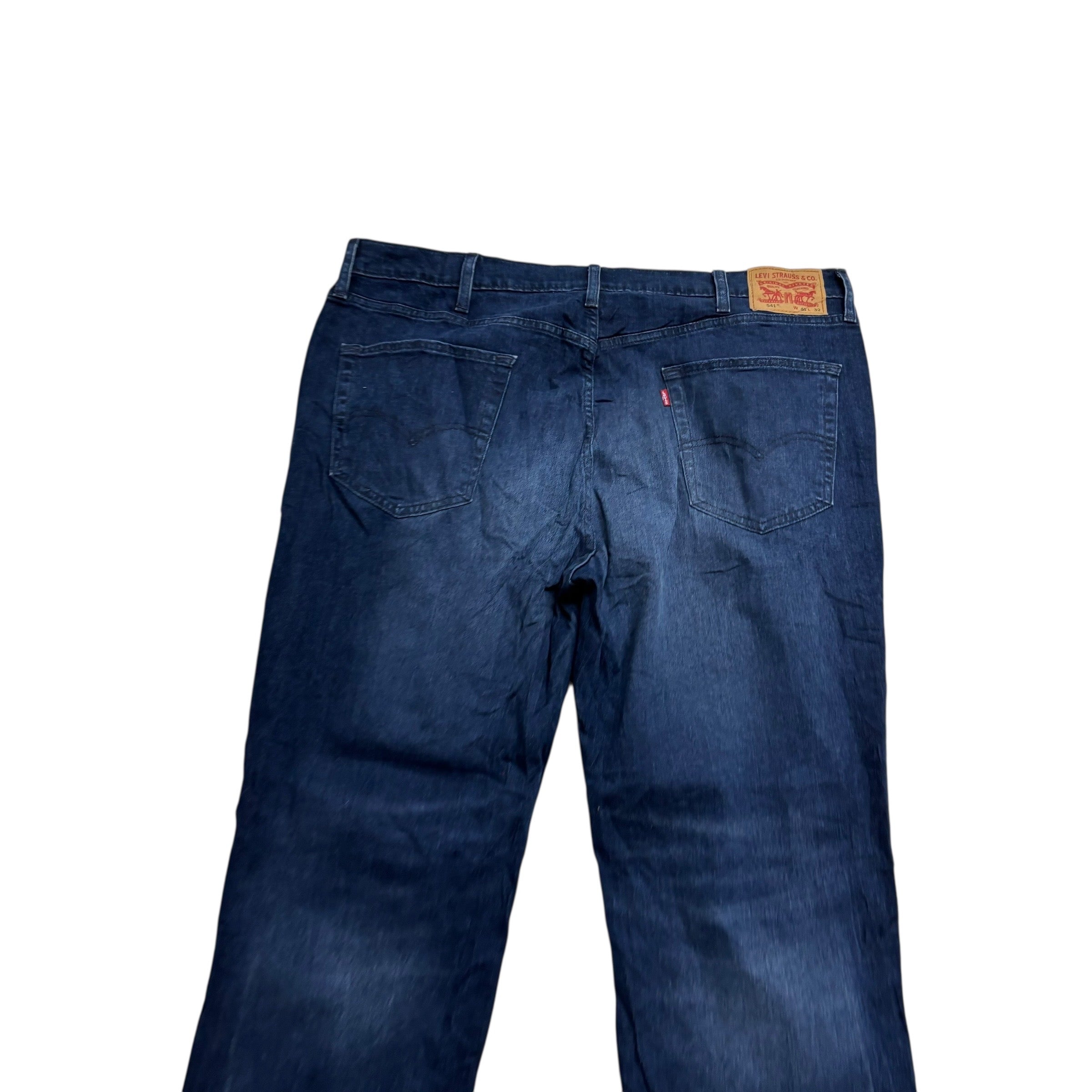 Levis 541 Jeans W42 L32 Mens Navy Blue Athletic Tapered Fit Stretch Denim