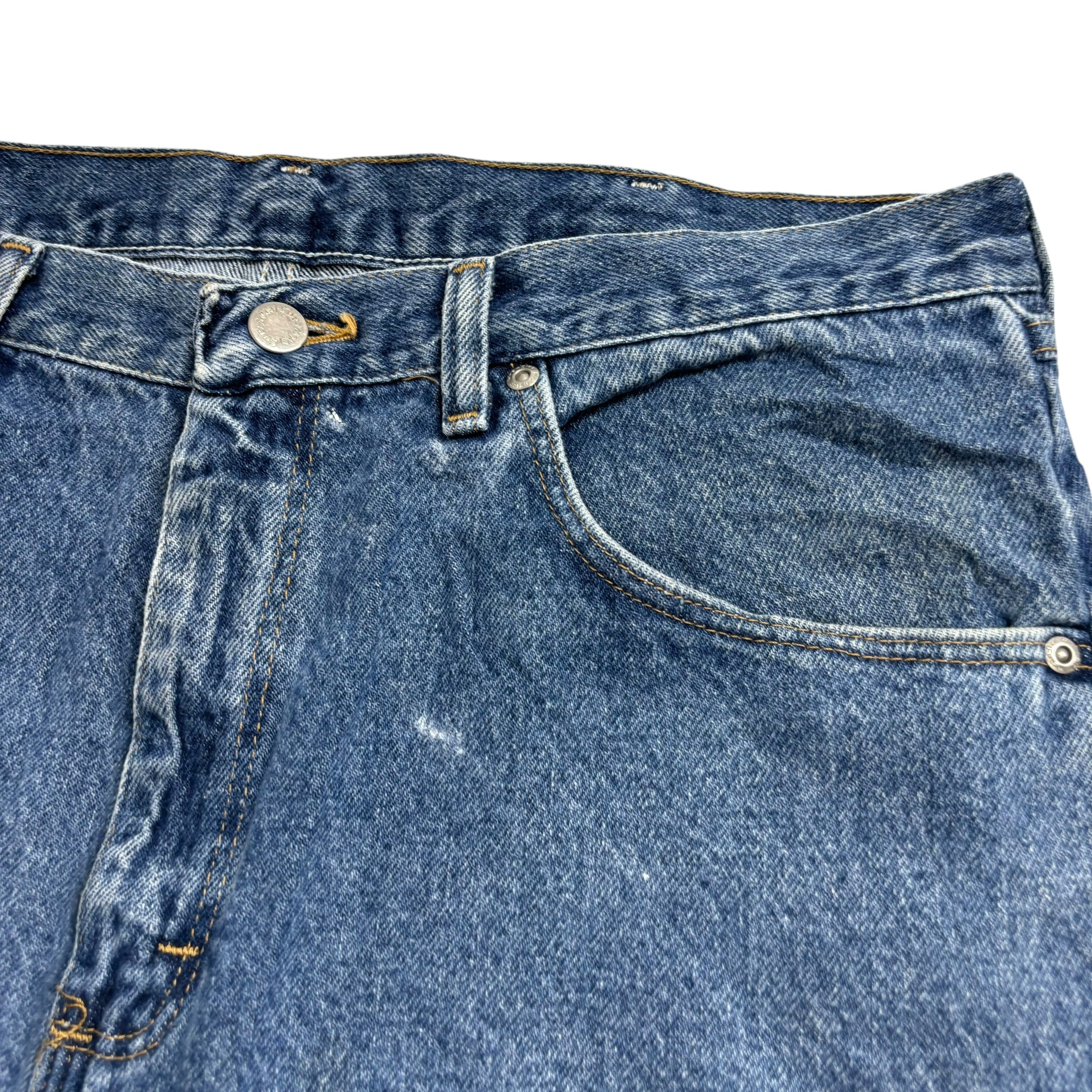 Wrangler Jeans W34 L30 Mens Mid Blue Baggy Relaxed Straight Fit Vintage Denim