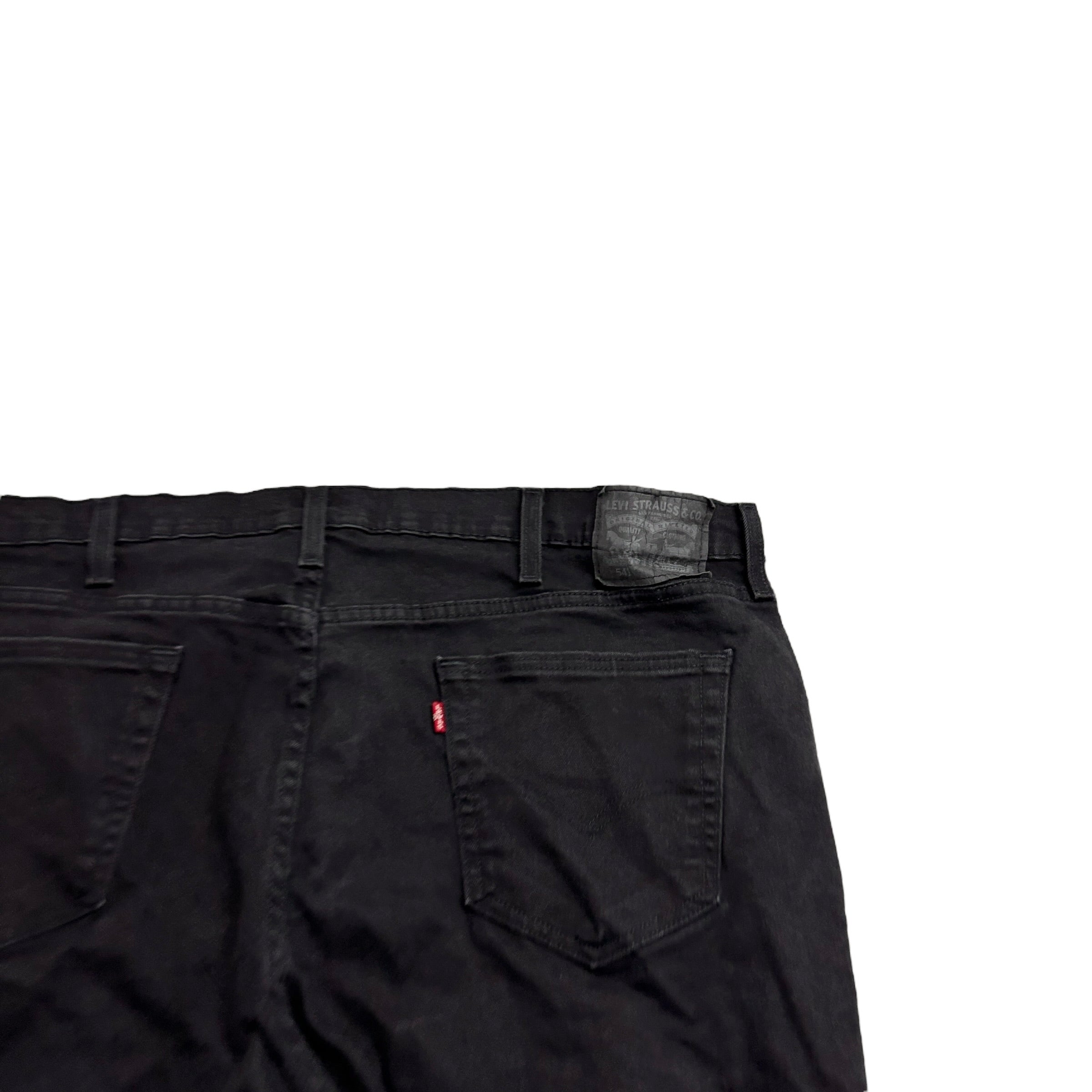 Levis 541 Jeans W46 L30 Mens Black Athletic Tapered Fit Stretch Denim (E)