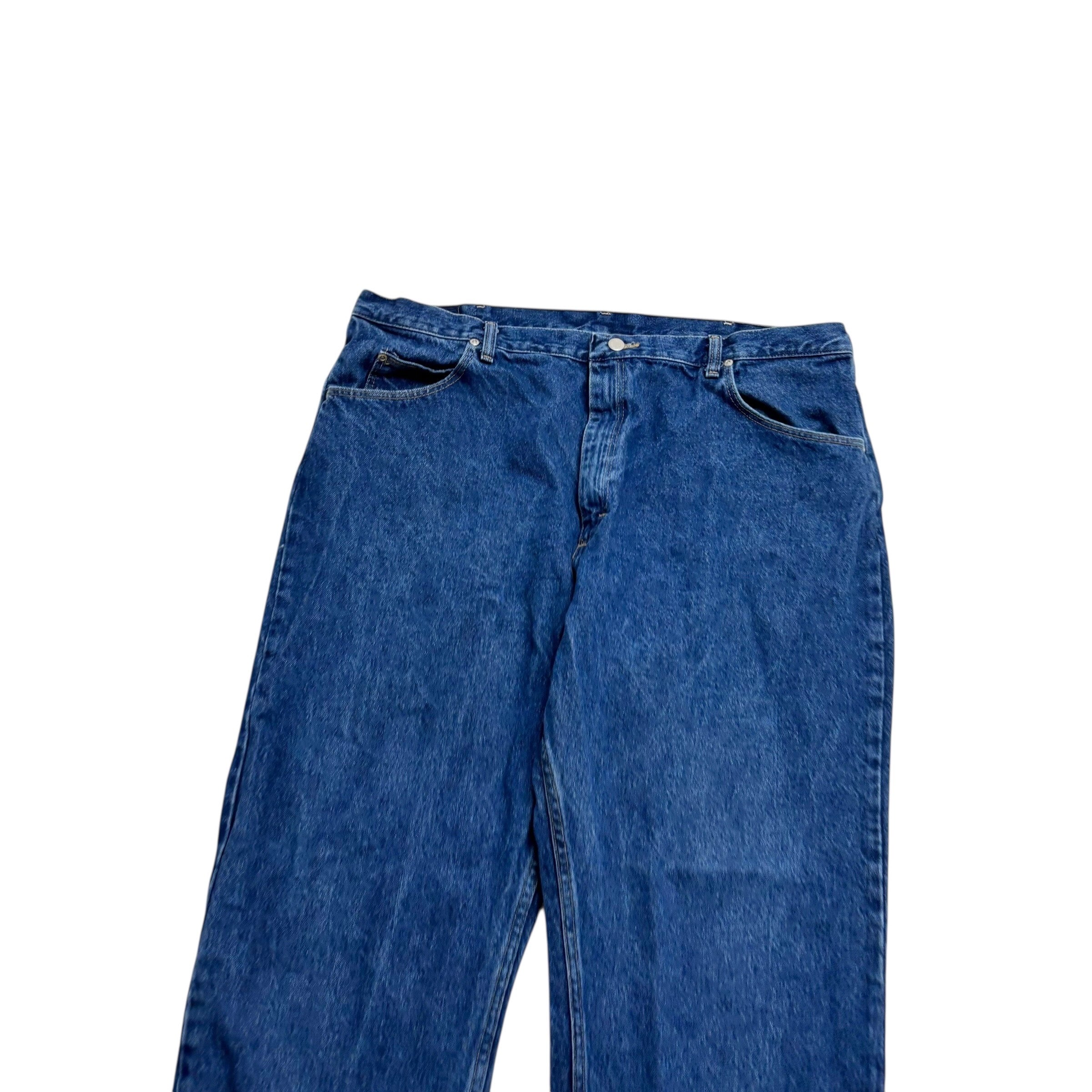 Wrangler Jeans W42 L30 Mens Dark Blue Relaxed Straight Fit Vintage Denim (E)