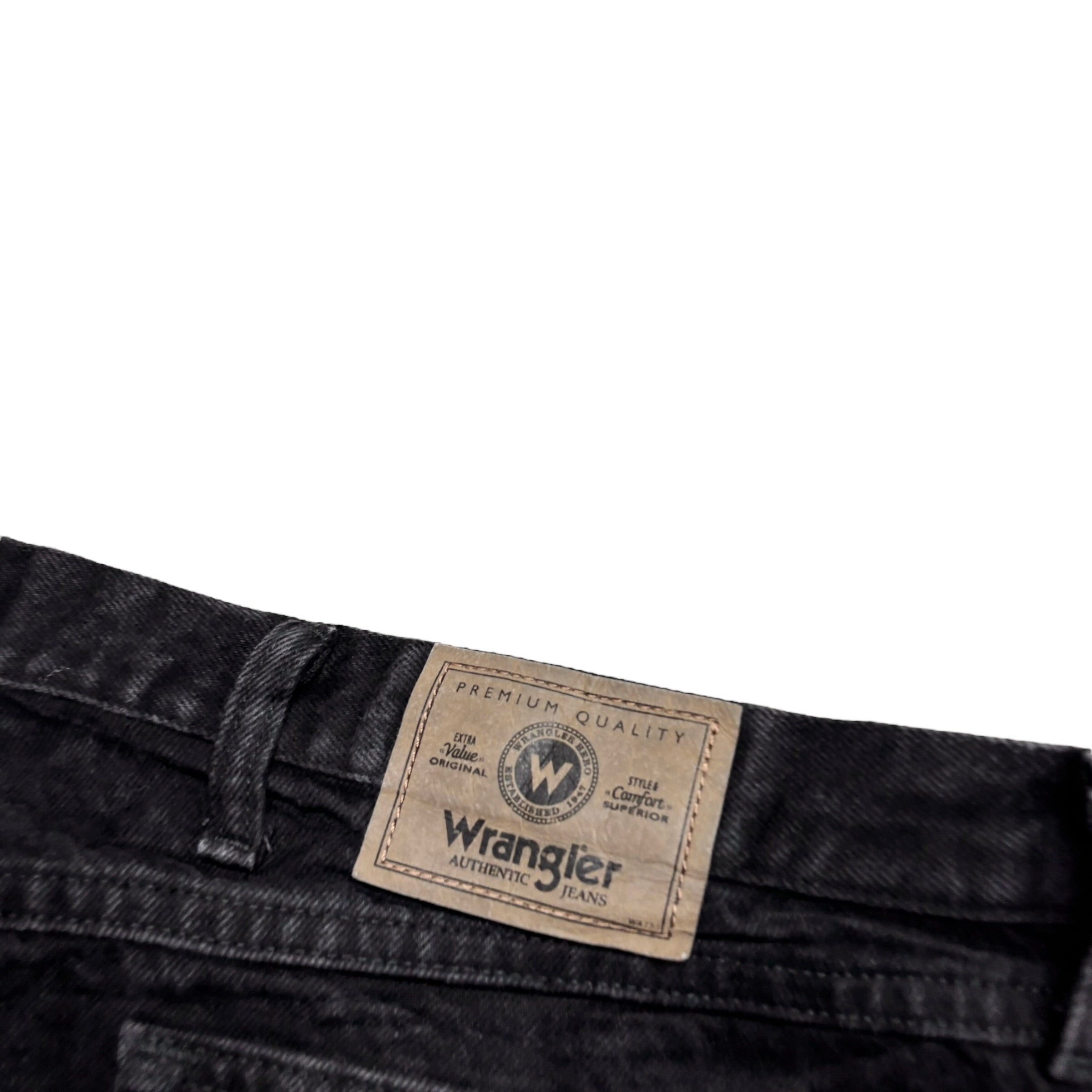Wrangler Jeans W44 L30 Mens Black Baggy Relaxed Straight Fit Vintage Denim (E)