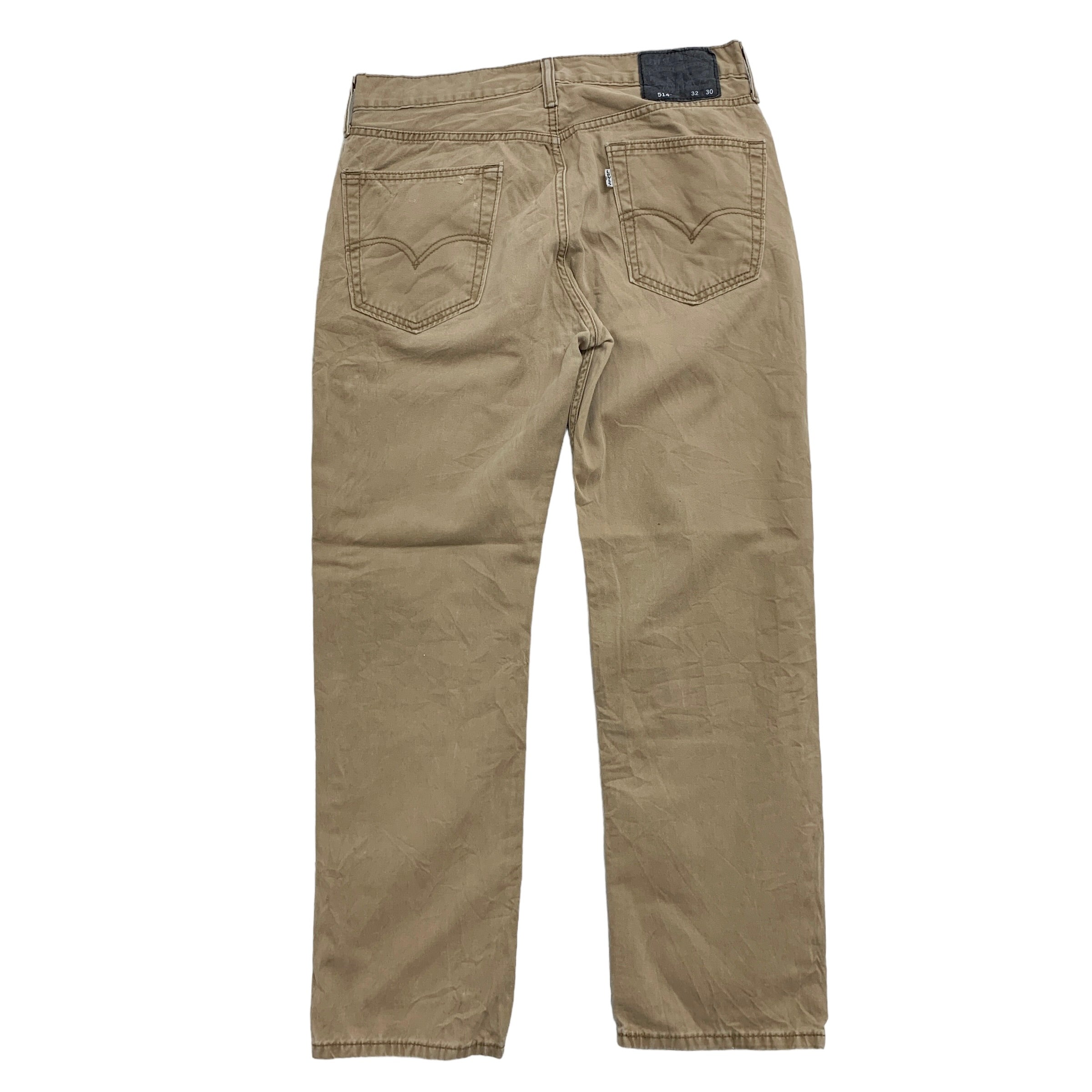 Levis 514 Trousers W32 L30 Mens Brown Regular Straight Fit Cotton Pants