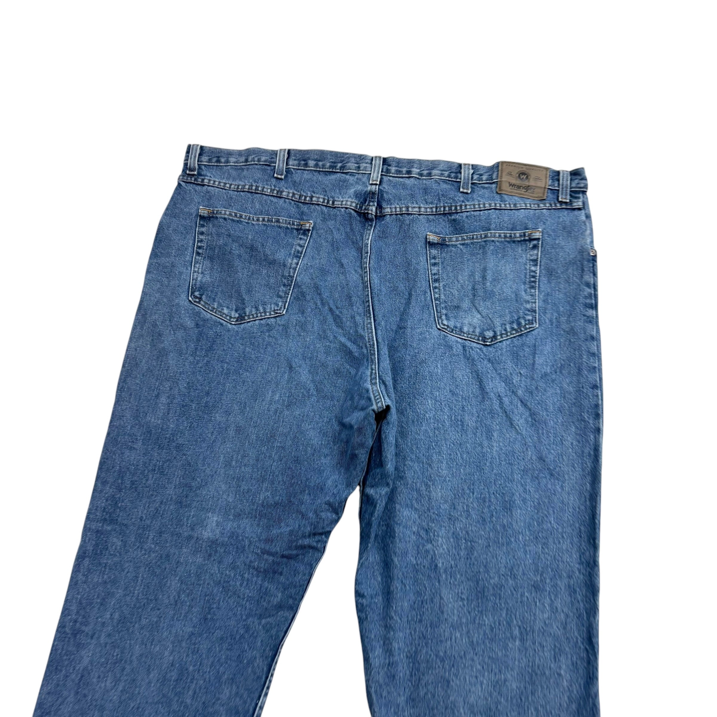 Wrangler Jeans W46 L30 Mens Mid Blue Relaxed Straight Fit Denim (E)