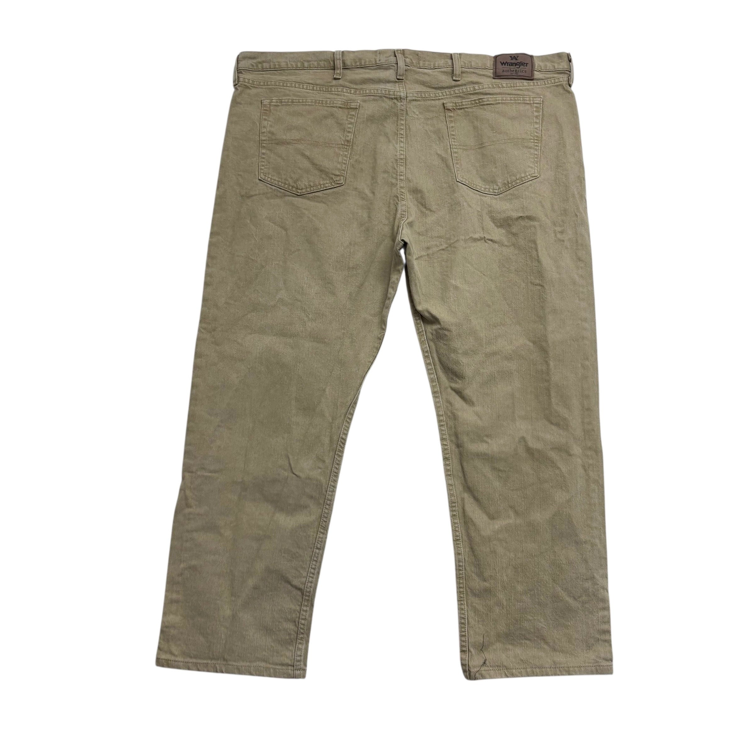Wrangler Jeans W48 L29 Mens Beige Relaxed Straight Fit Denim (E)
