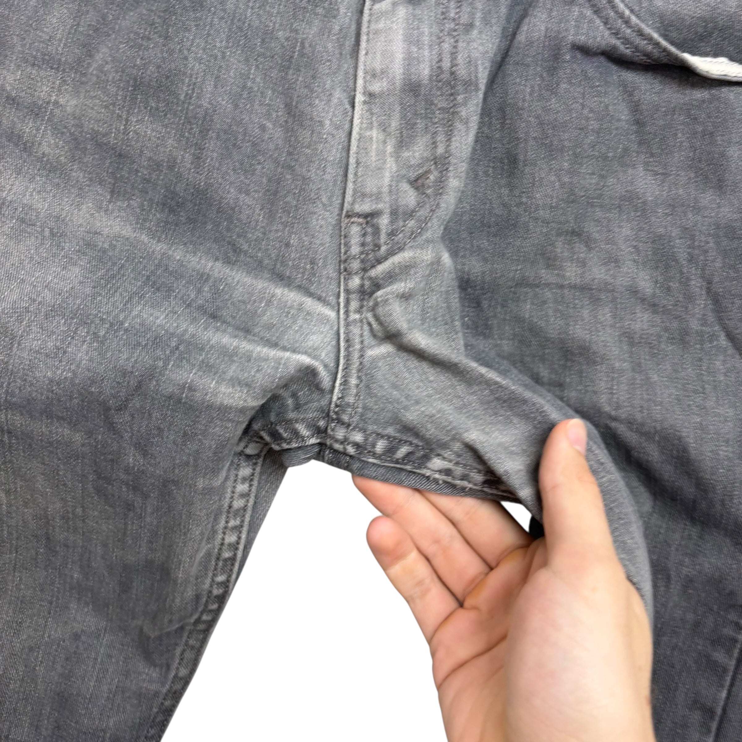 Levis 504 Jeans W34 L33 Mens Grey Regular Straight Fit Stretch Denim