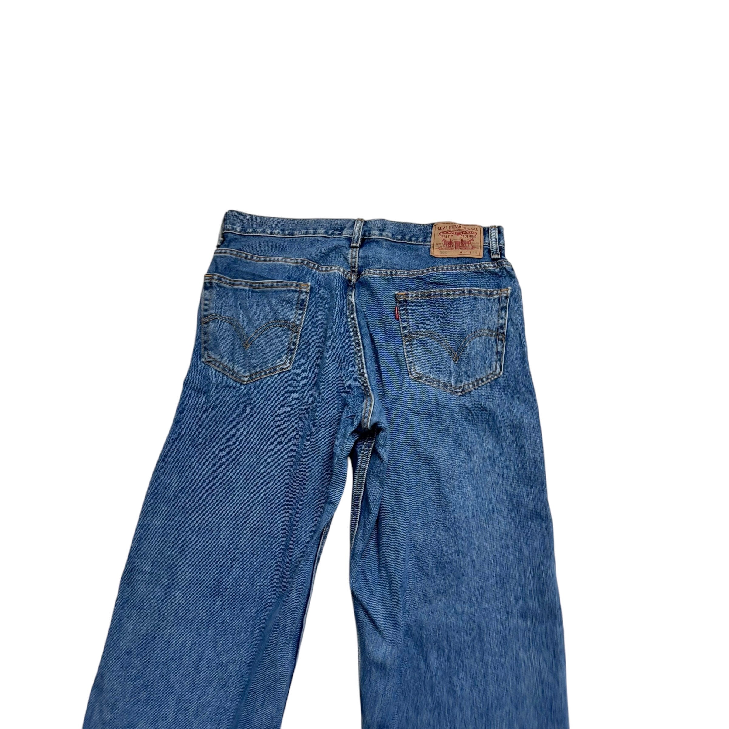 Levis 550 Jeans W36 L34 Mens Mid Blue Baggy Relaxed Straight Fit Vintage (E)