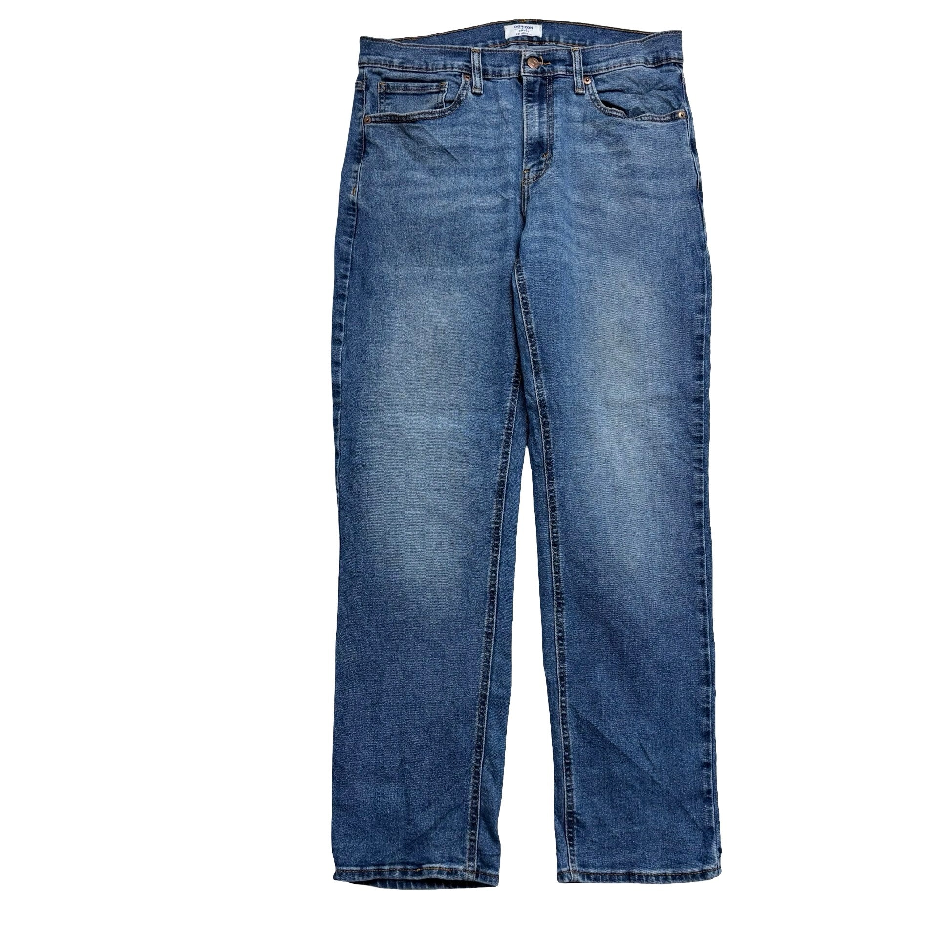 Levis Denizen Jeans W32 L31 Mens Mid Blue Athletic Tapered Fit Stretch (E)