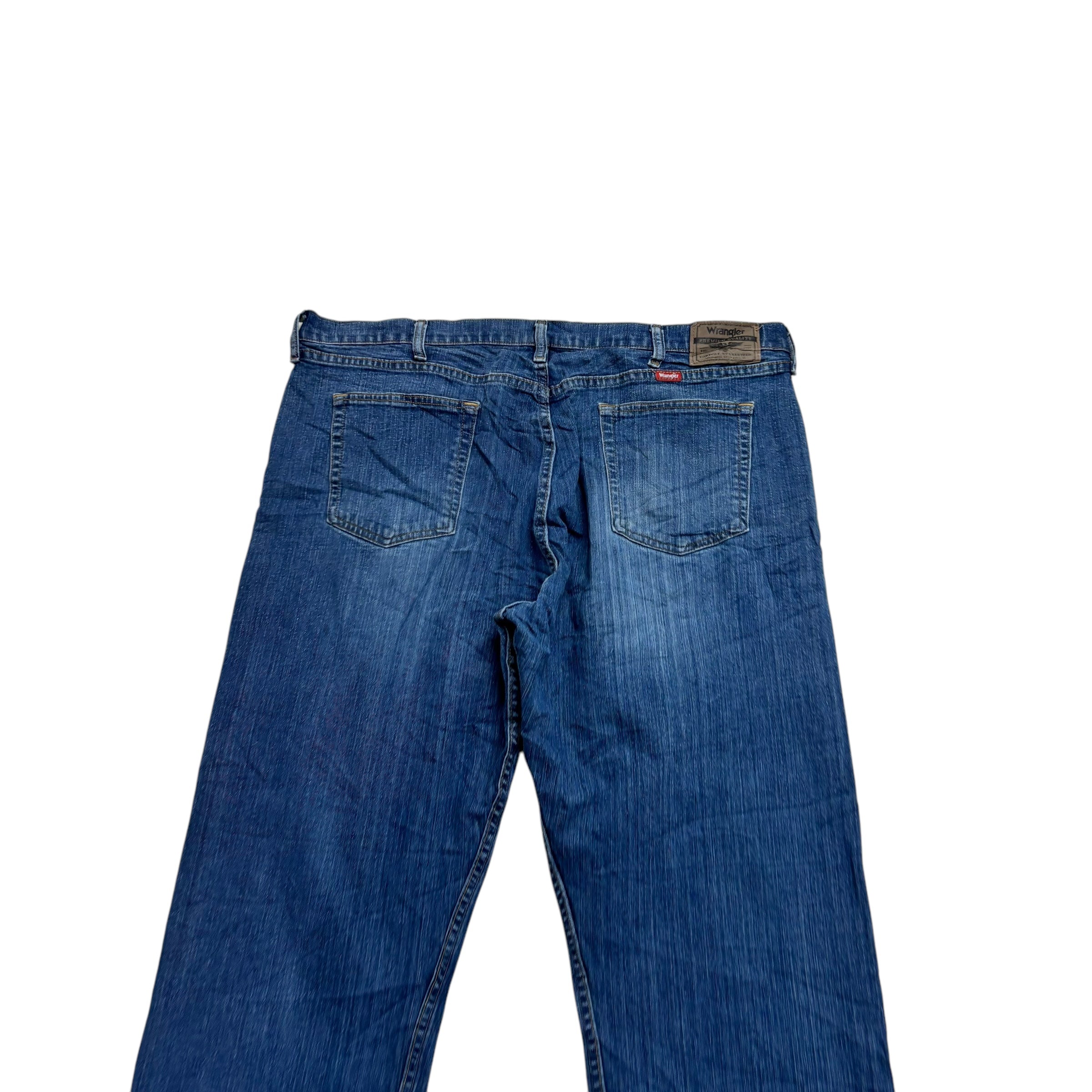 Wrangler Jeans W40 L30 Mens Mid Blue Relaxed Straight Fit Stretch Denim (E)