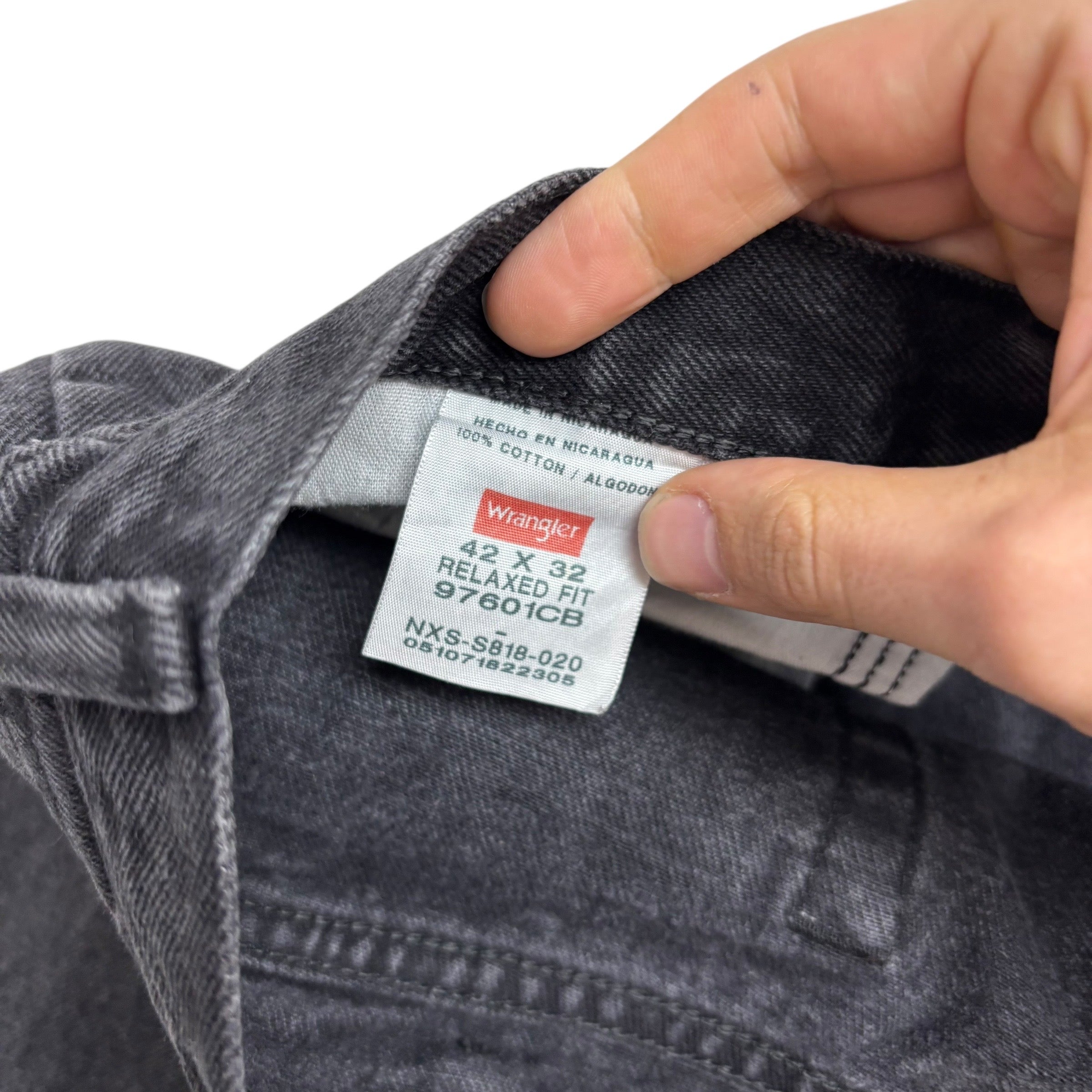 Wrangler Jeans W42 L32 Mens Black Relaxed Straight Fit Baggy Denim