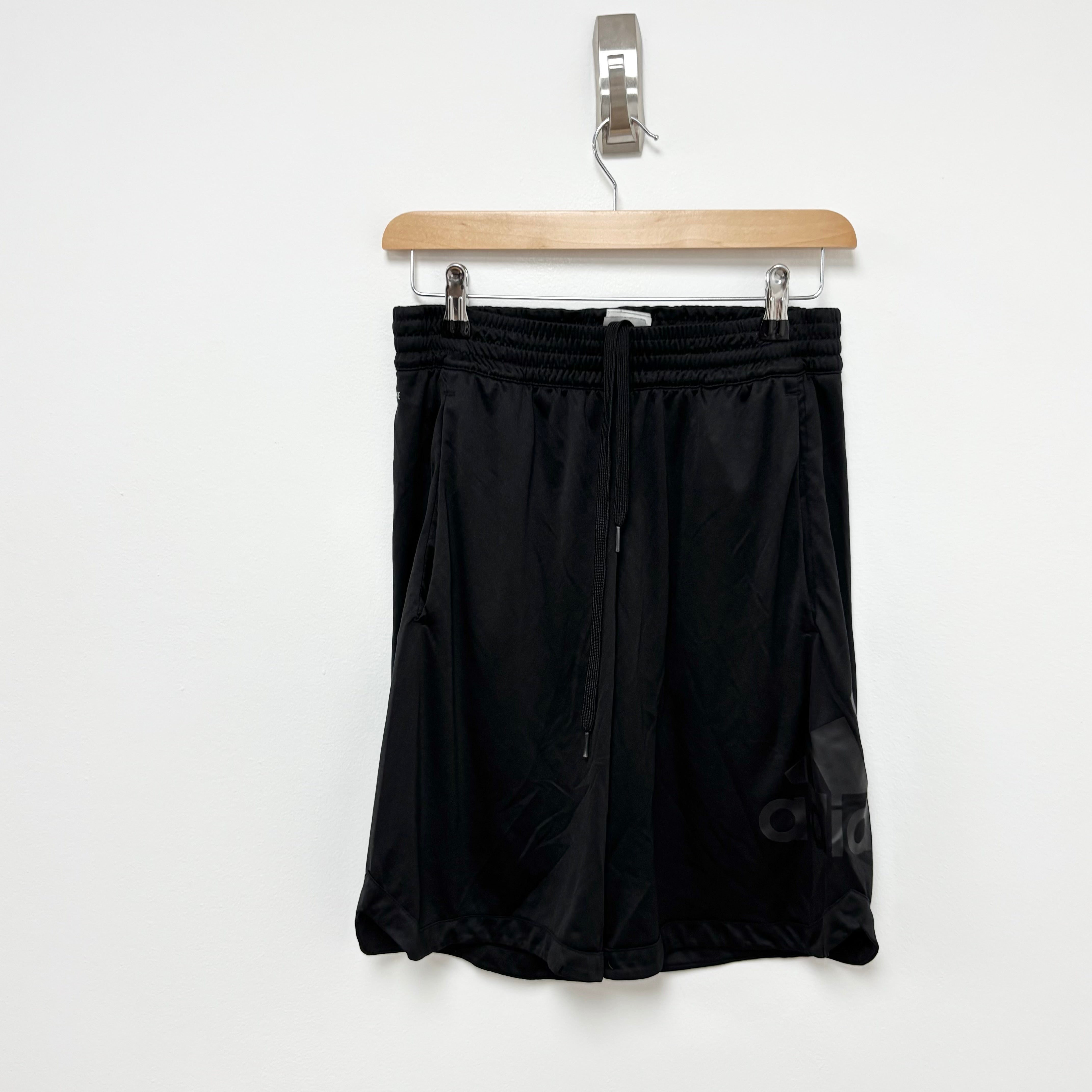 Adidas Shorts Mens Medium Black Sports Running Gym Athletic Pockets (E)
