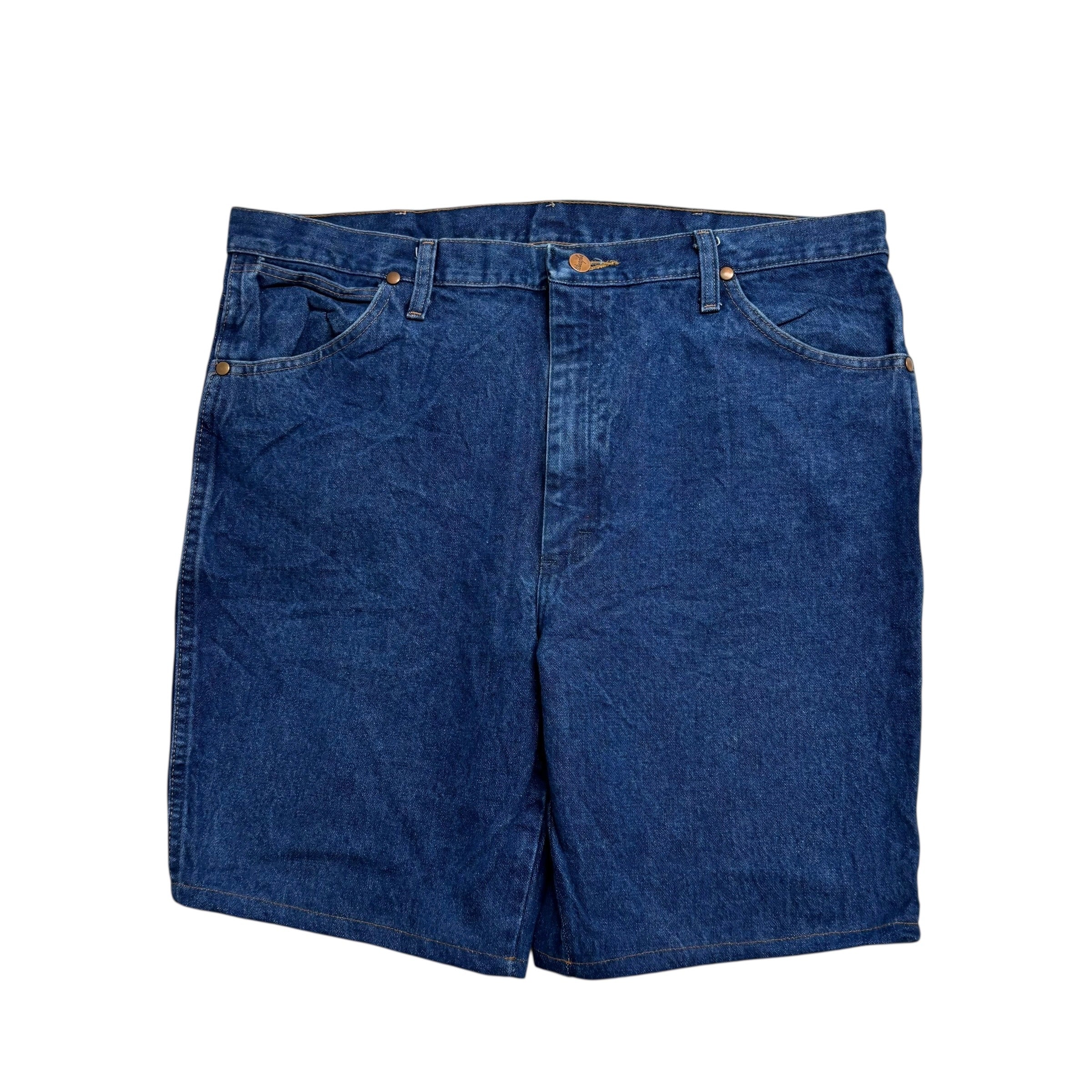 Wrangler Denim Shorts W38 Mens Dark Blue 9in Slim Fit