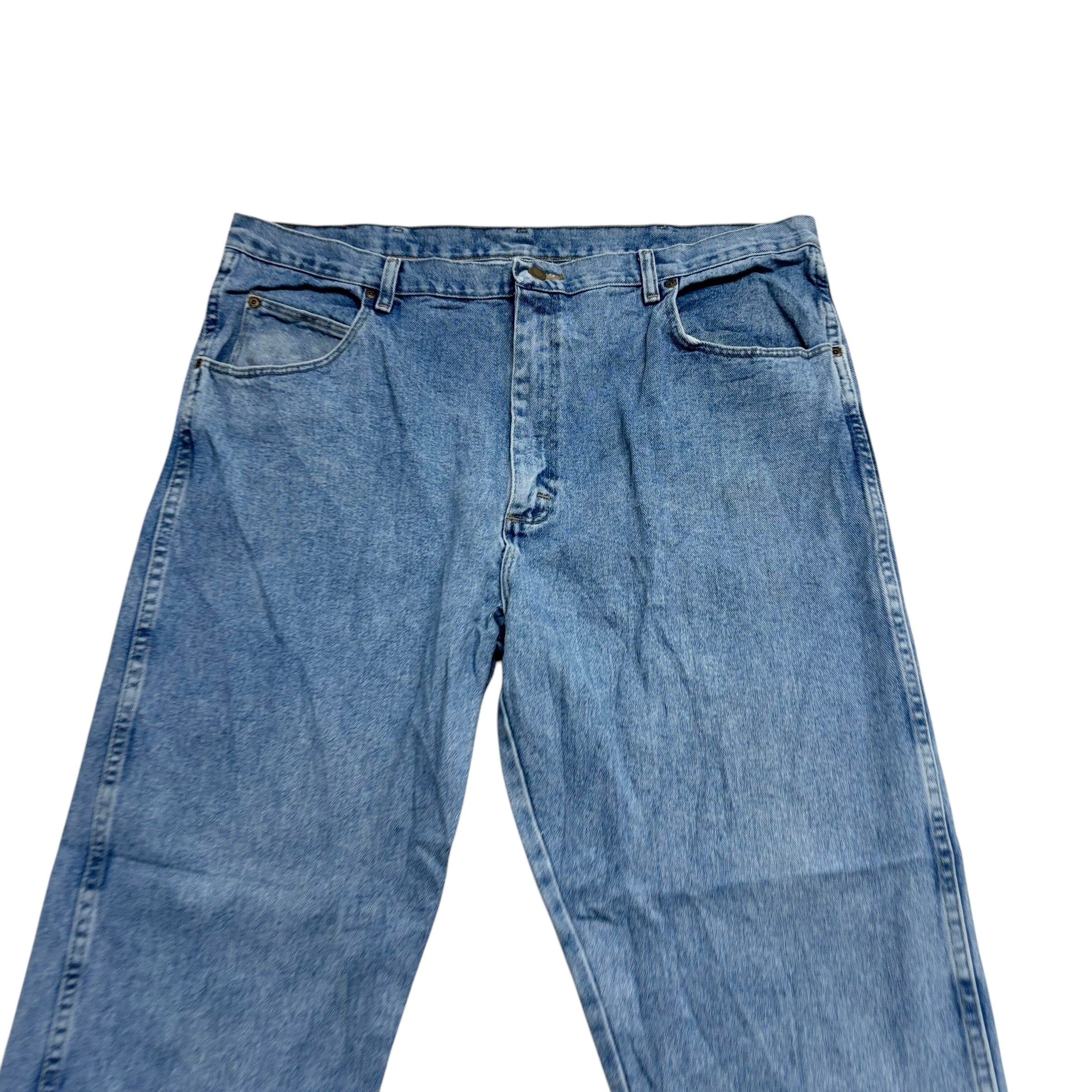 Wrangler Jeans W42 L32 Mens Light Blue Relaxed Tapered Fit Vintage Denim (E)