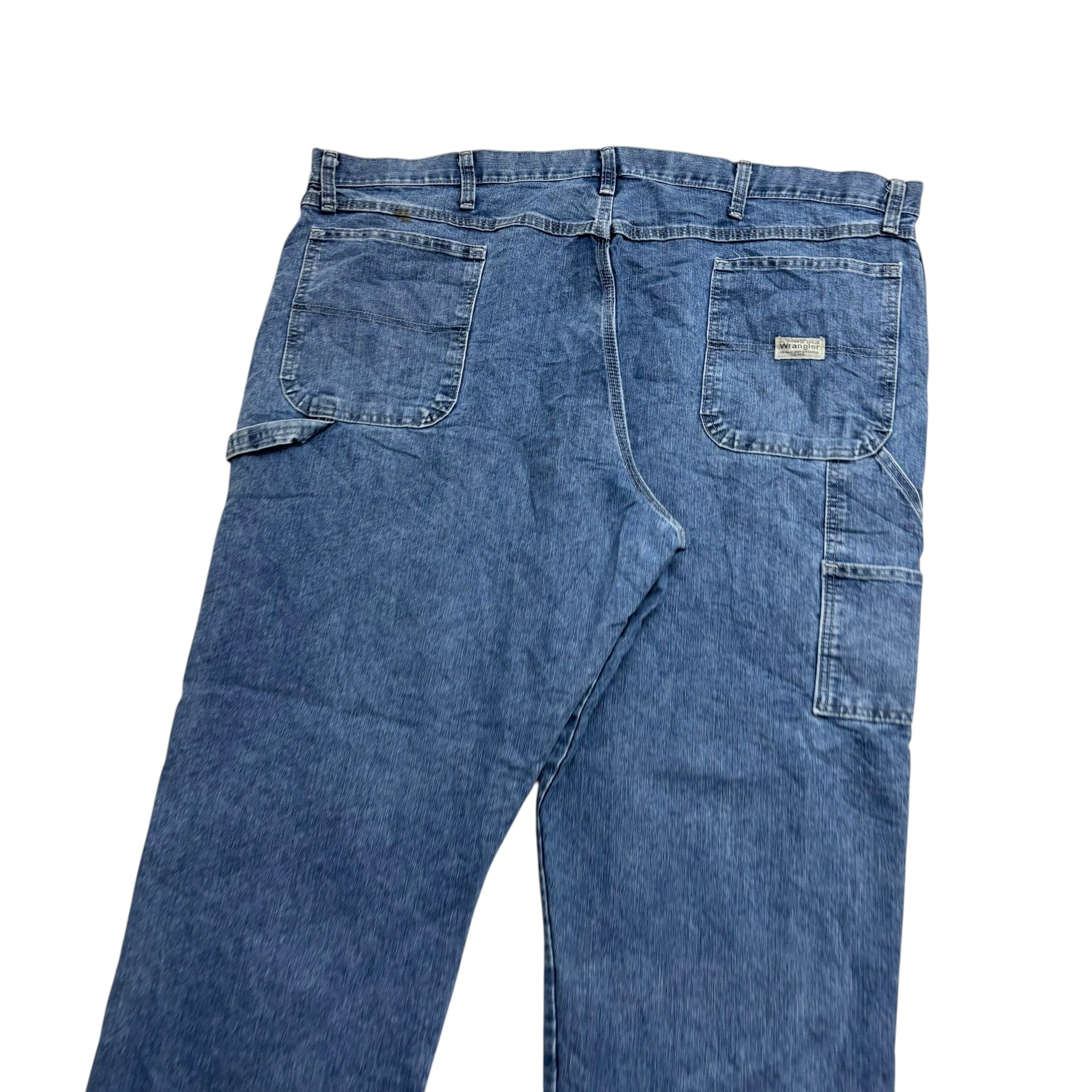 Wrangler Carpenter Jeans W44 L30 Mens Mid Blue Relaxed Straight Fit Denim