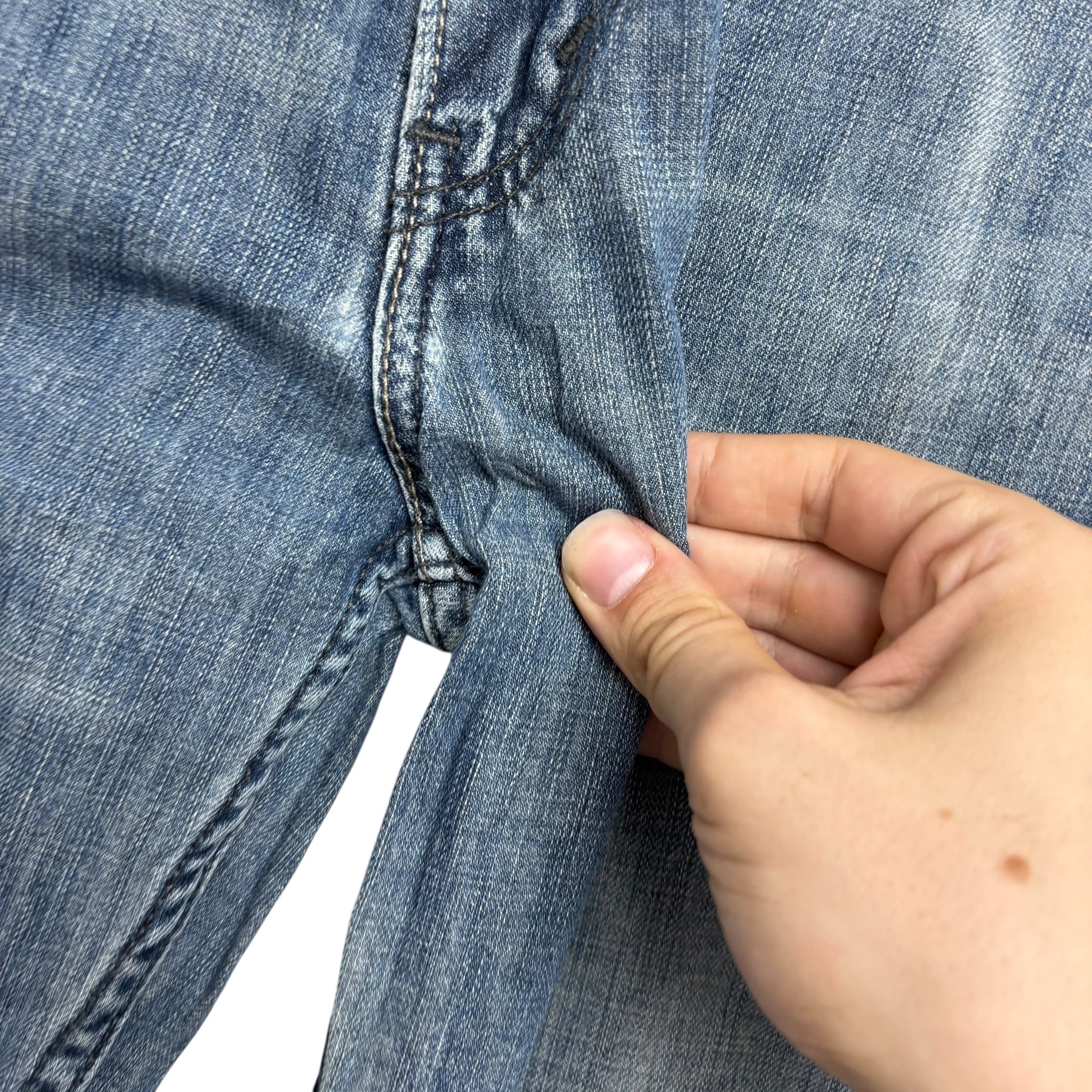 Levis 514 Jeans W34 L32 Mens Silver Blue Regular Straight Fit Denim (F)