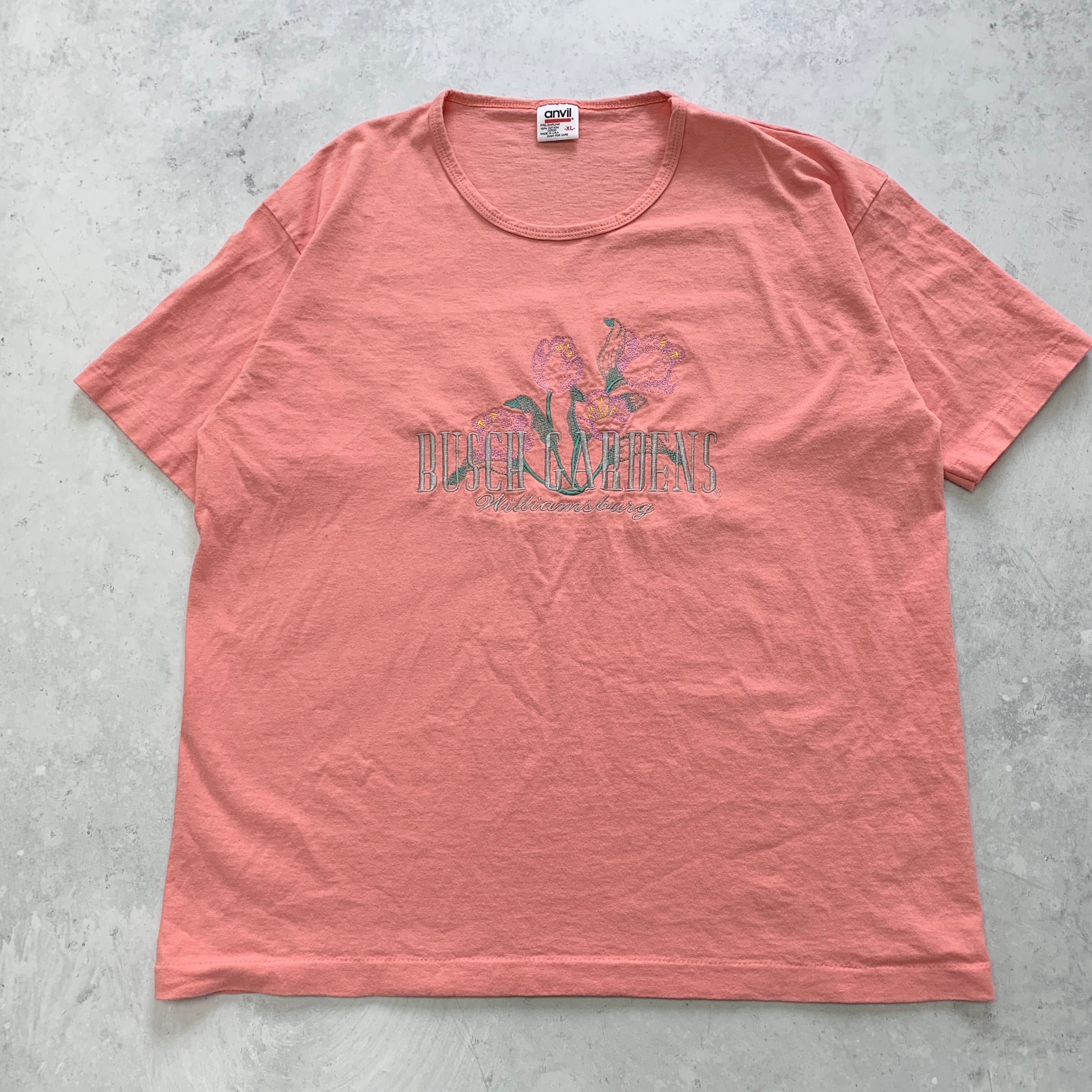 Vintage T Shirt Womens XL Pink Single Stitch Graphic Print 90s USA Tourist