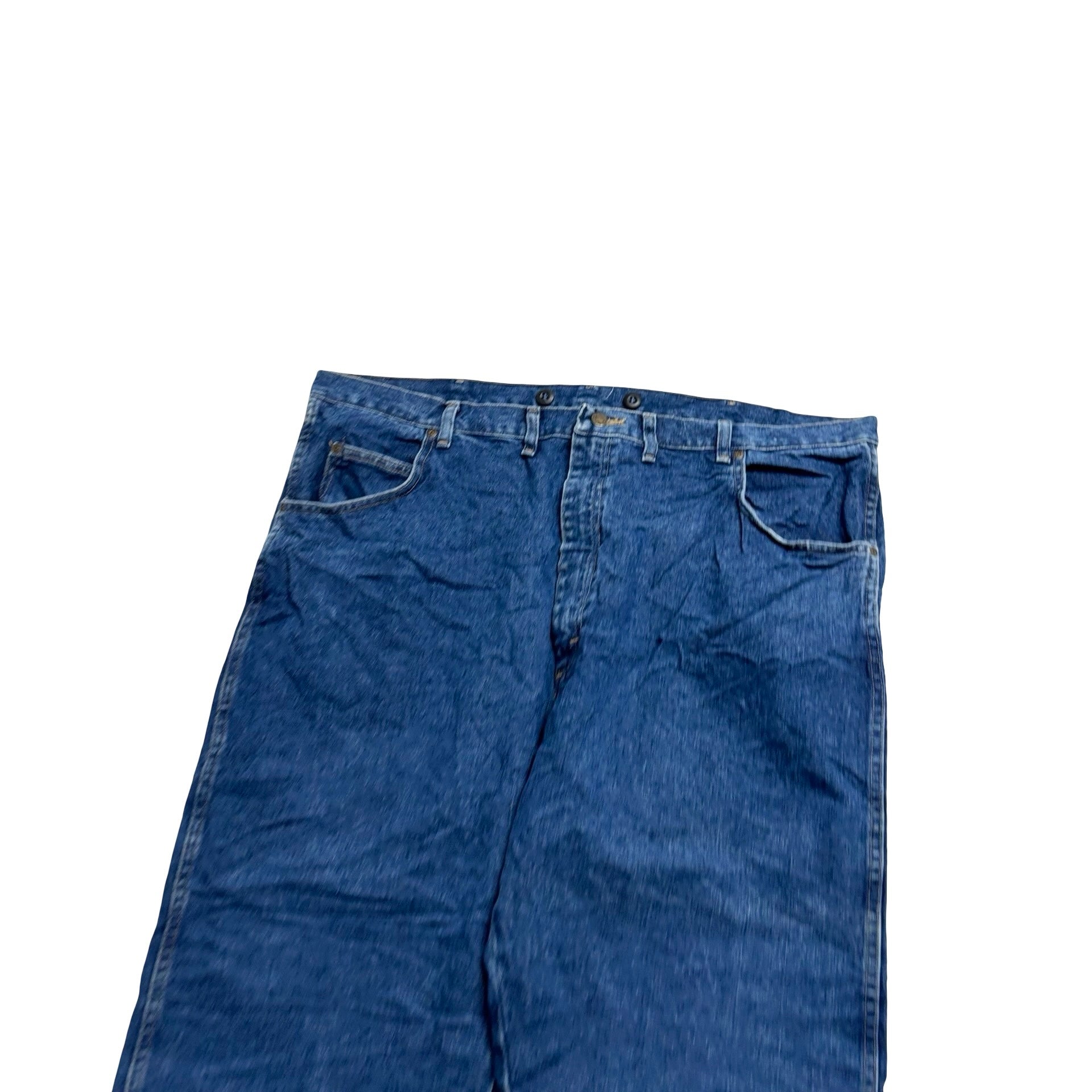 Wrangler Jeans W44 L27 Mens Mid Blue Relaxed Straight Fit Vintage Denim
