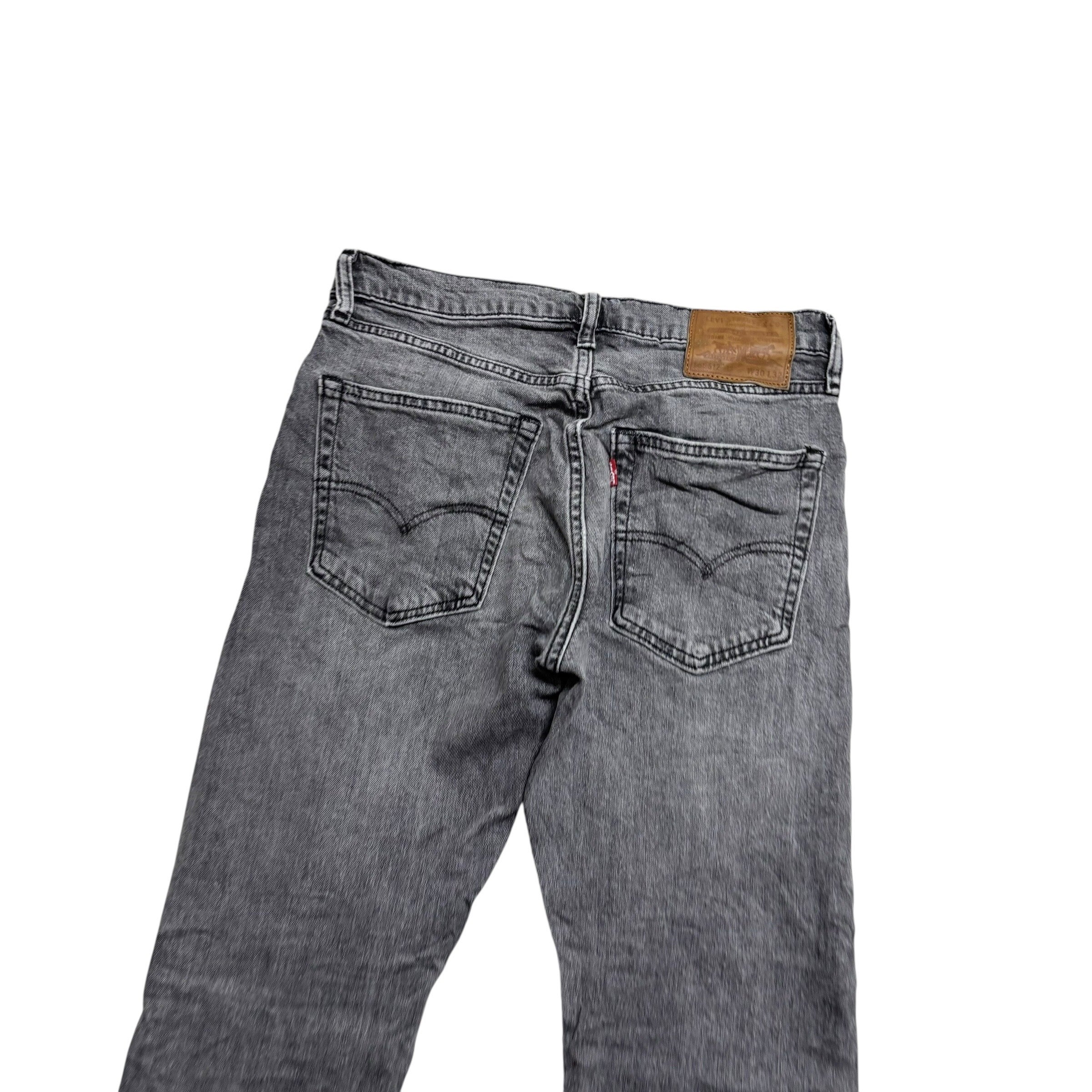 Levis 512 Jeans W30 L32 Mens Grey Slim Tapered Fit Stretch Premium Denim (E)