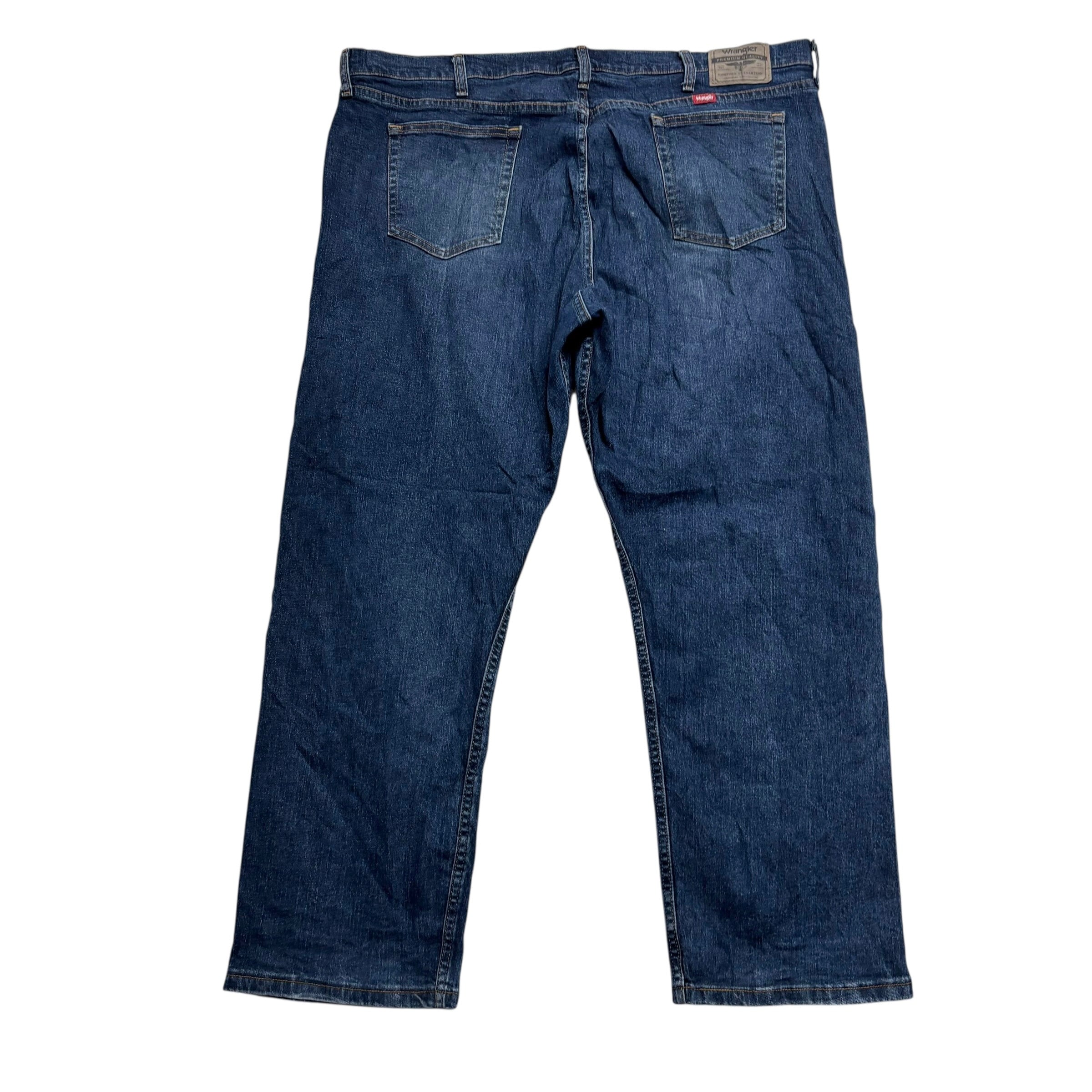 Wrangler Jeans W44 L30 Mens Dark Blue Relaxed Straight Fit Stretch Denim (E)